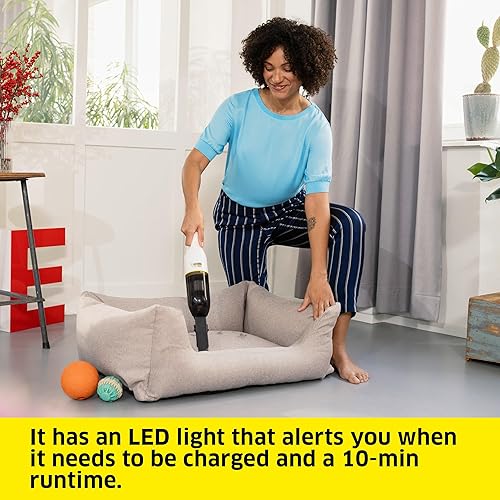 Miniatura 7 de Kärcher Aspiradora de mano CVH 2, sistema de filtración doble, incluye un filtro HEPA 12, boquilla para grietas 2 en 1, inalámbrica, pesa solo 1.4