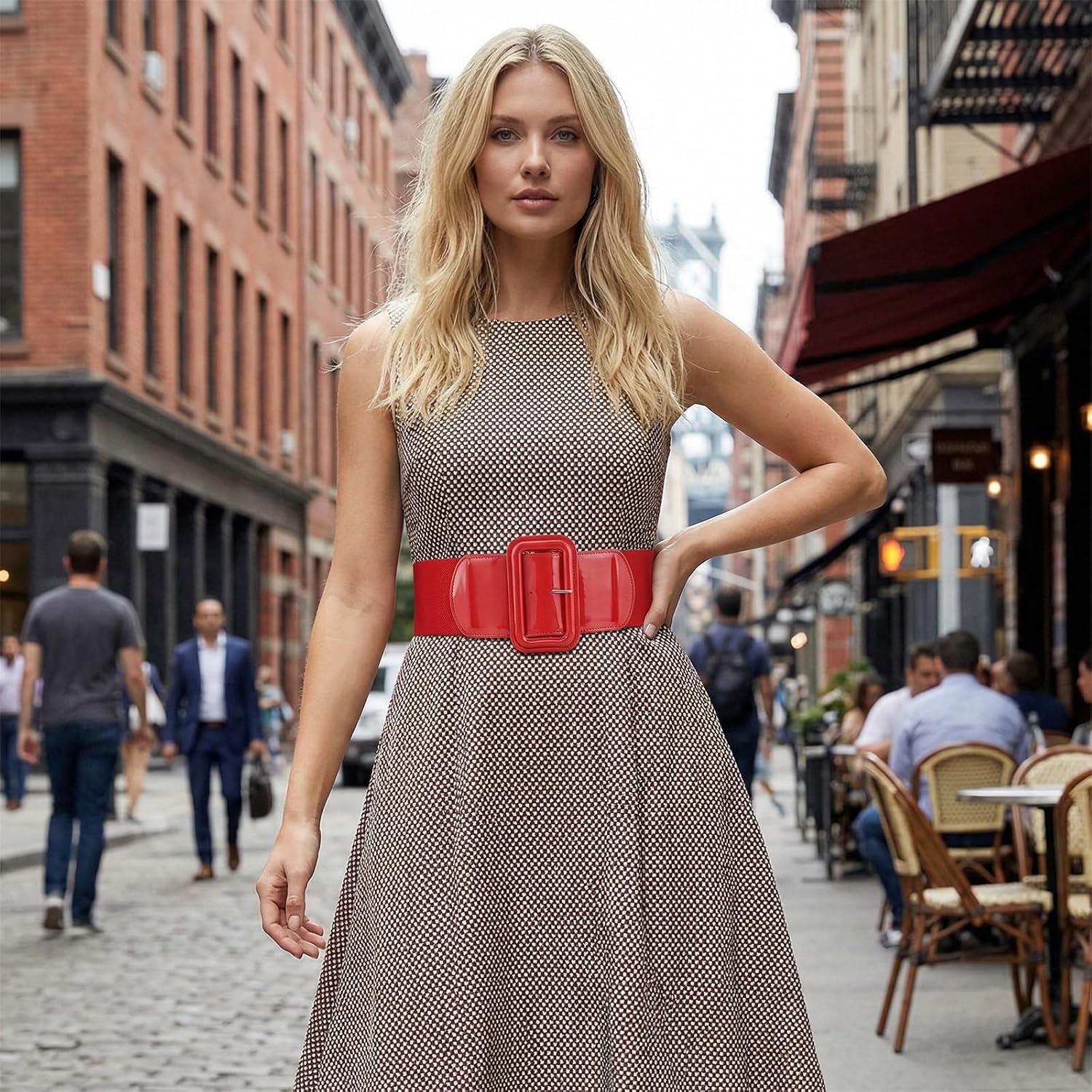 Stretchy Wide Women Belts Elastic Vintage Belts Fashion Ladies Waist Belt for Ladies Dress Shirts Accessories