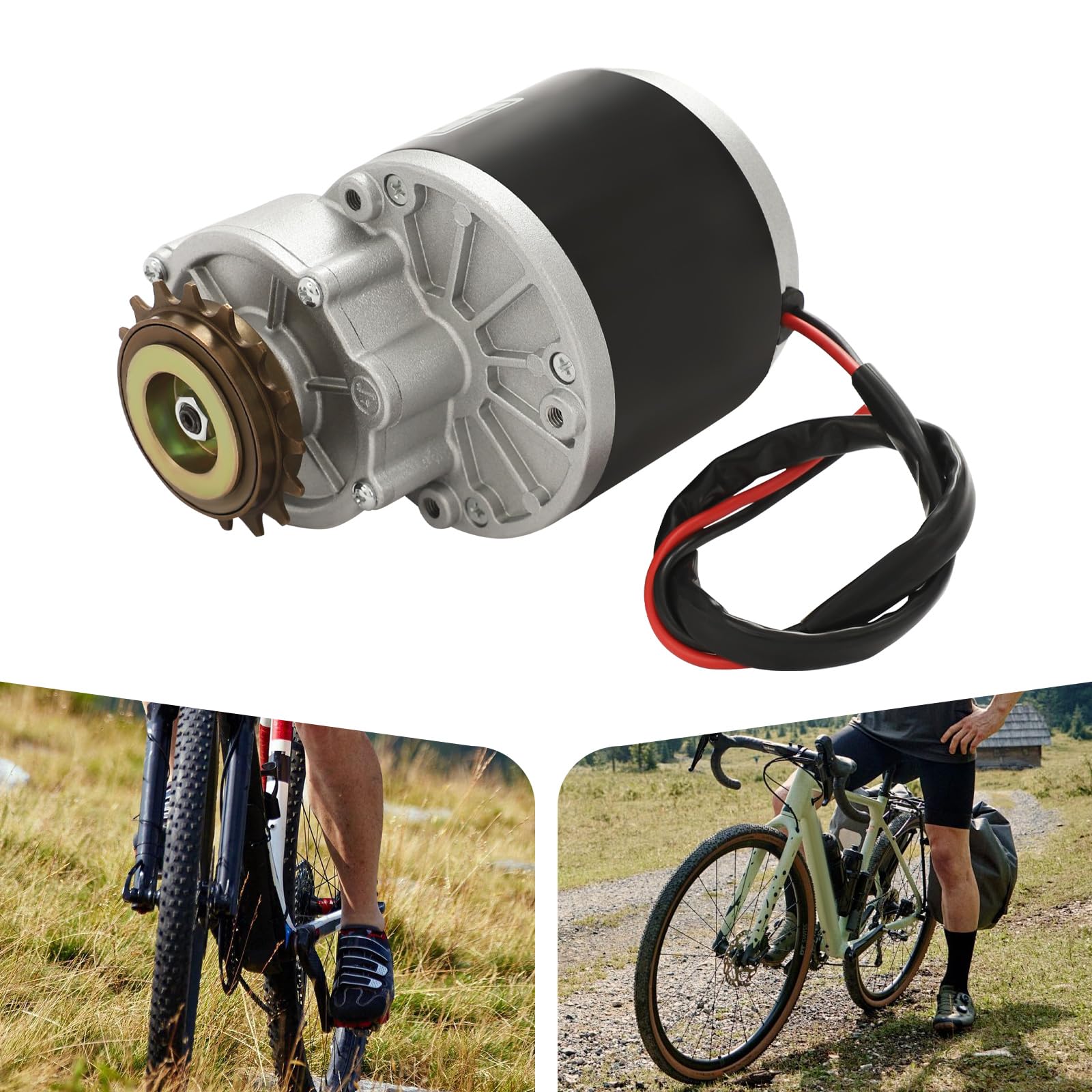 Kit de conversion de vélo électrique 24 V 350 W avec moteur à brosses, contrôleur, poignée d'accélérateur avec affichage LED, chaîne et pignon, kit de conversion de vélo électrique DIY pour vélos à