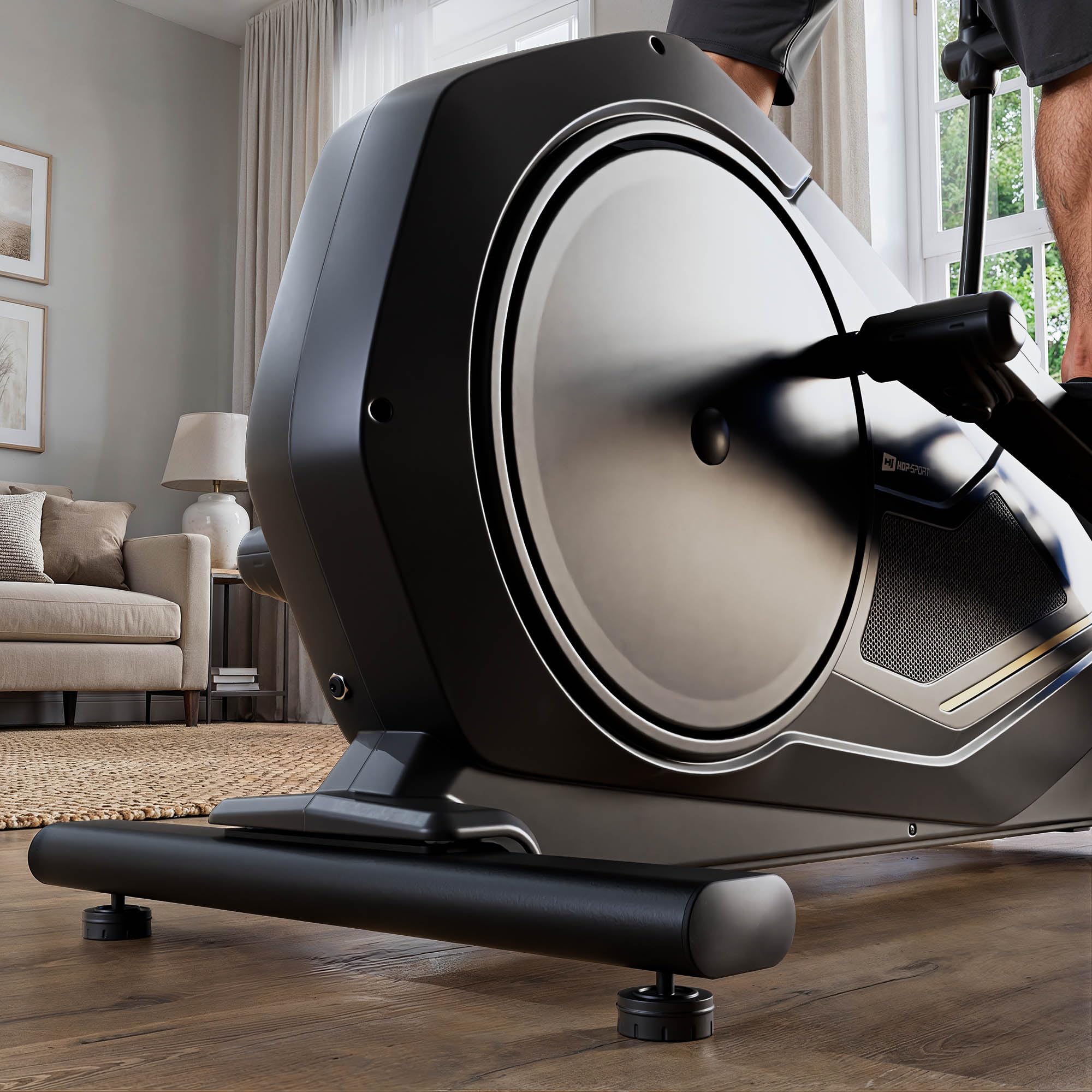 HOP-Sport® Vélo elliptique d'Appartement APP Connecté HS-5000C Rayner, Machine Elliptique d’Appartement, 32 Niveaux de Résistance et Capteurs de Pouls, Charge Max. 130 kg