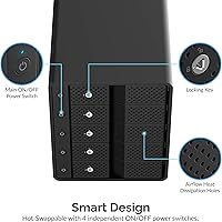 Vista 2 de SABRENT Estación de acoplamiento SATA USB 3.2 de 5 bahías para HDD/SSD de 3.5”, 10Gbps USB-C DAS, sin bandeja, cambio en caliente, carcasa