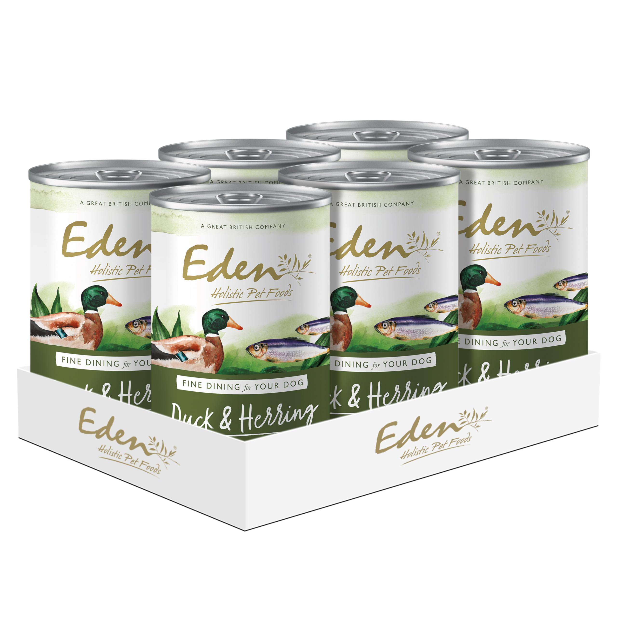 Eden Gourmet Duck & Herring Wet Food 6x400g. Naturally Complete Premium Wet Dog Food for Adult & Senior Dogs. Formulated with highly digestible protein, prebiotics for digestive health.