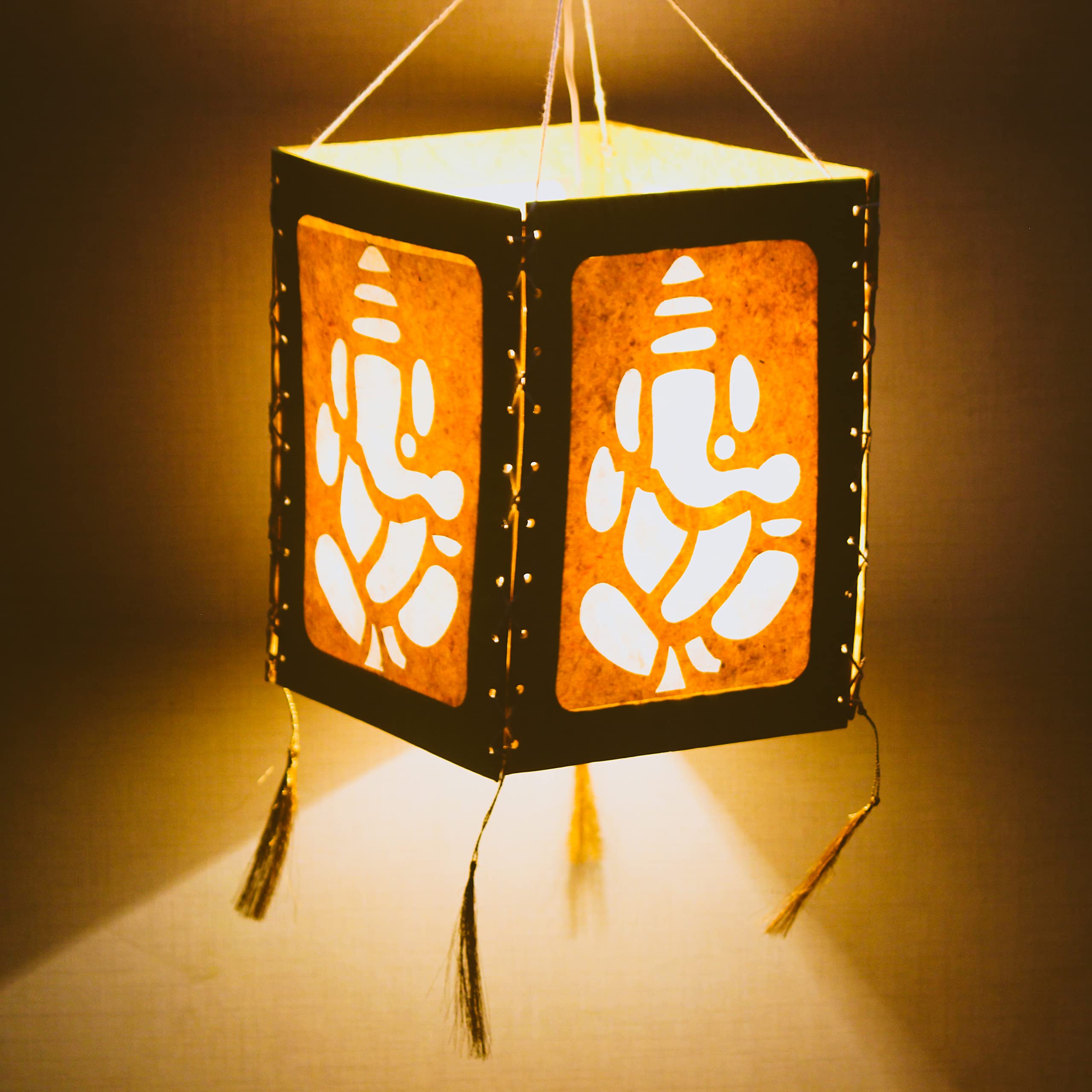 Handmade Paper Lantern - Yellow Tree Design -6 Handmade Paper Lantern - Yellow Tree Design -6