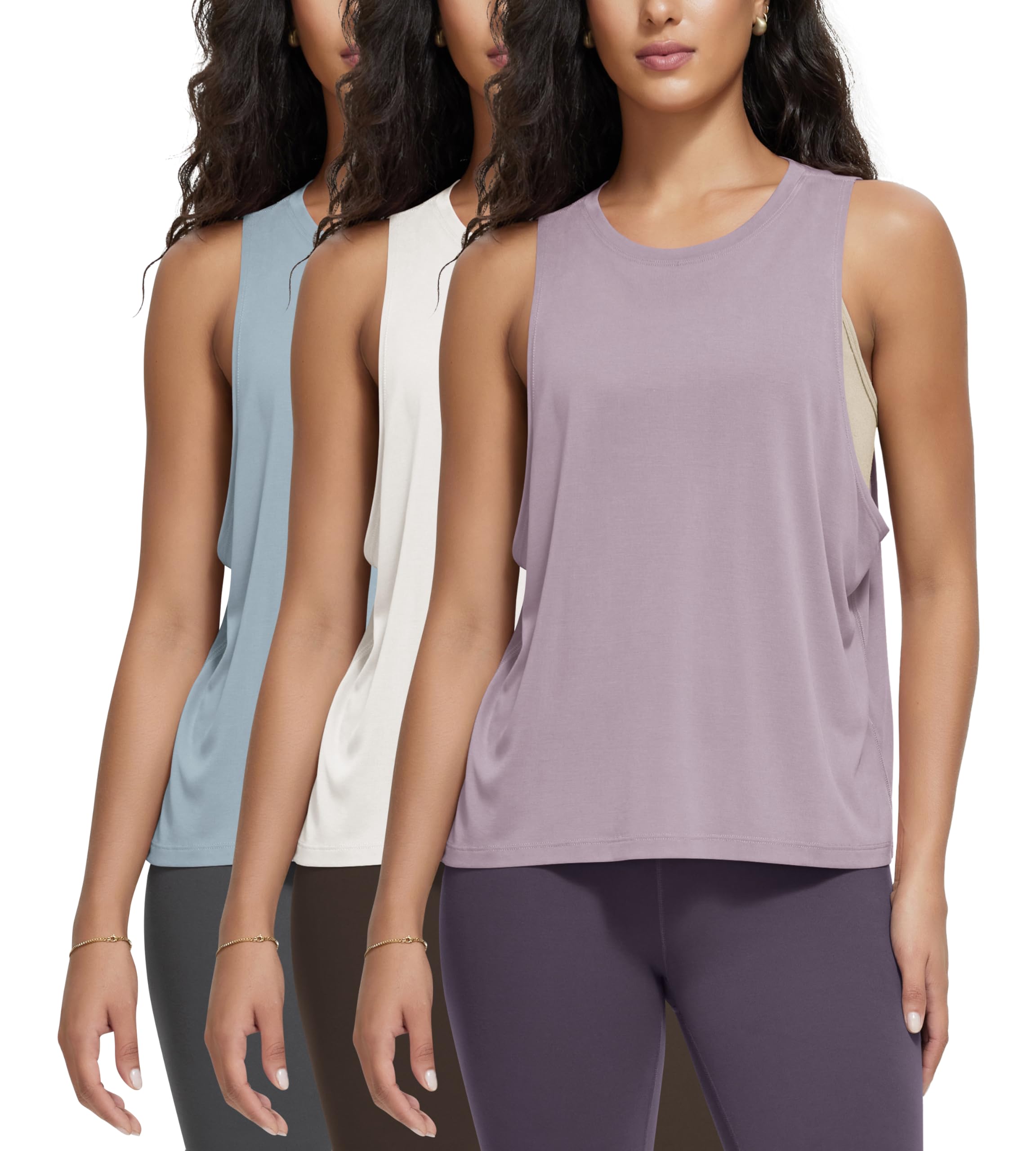 ODODOS 3-Pack Loose Tank Tops