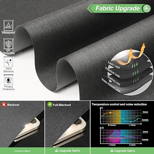 Miniatura 2 de MANSNIX Persianas motorizadas con control remoto, persianas enrollables opacas, persianas inteligentes personalizadas con cenefa, persianas