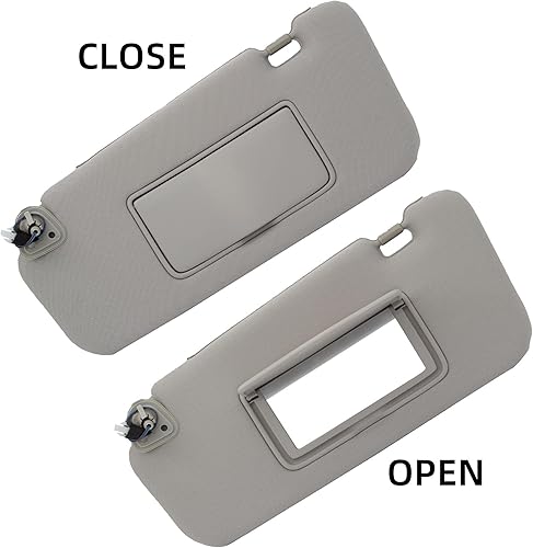 Miniatura 5 de Dasbecan Visera solar del lado del conductor izquierdo con luz compatible con Nissan Murano 2009 2010 2011 2012 2013 2014, gris 96401-1AA1B