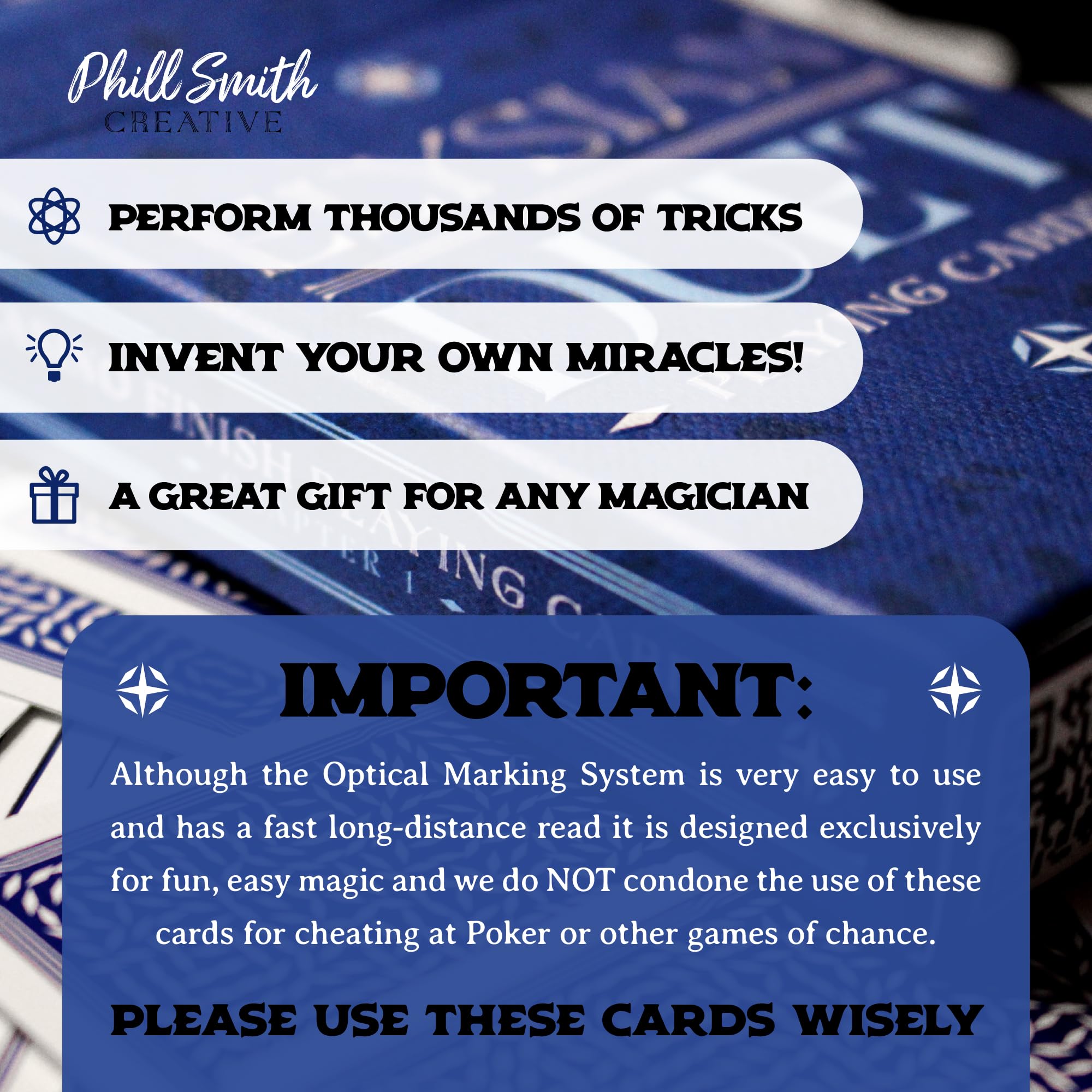 Elysian Duet Poker Size Premium Quality Marked Deck, Magic Playing Cards for Perfect Magic Tricks and Illusions (blue colour)