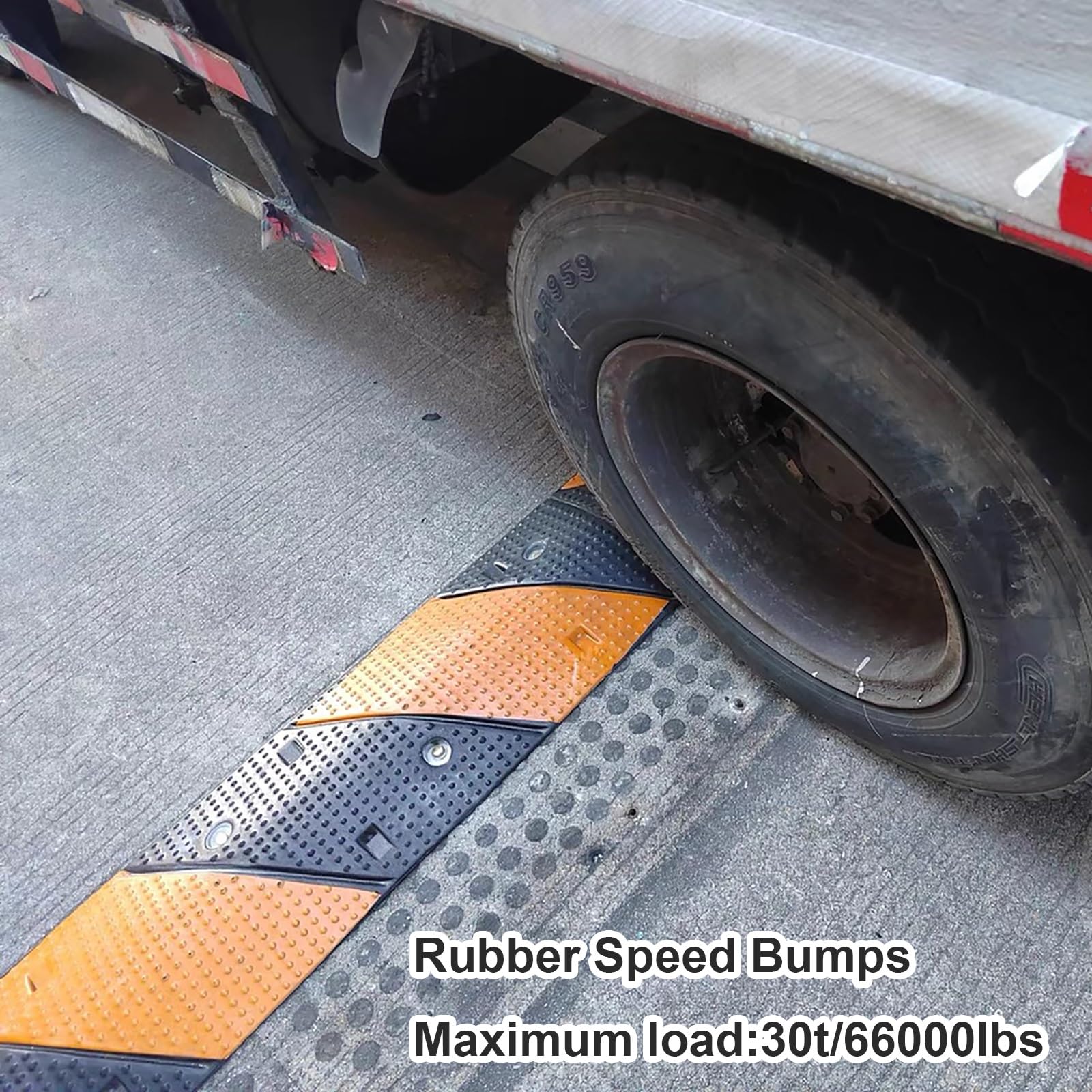 100cm Dossi Stradali in Gomma, Dosso Artificiale per Garage Canalina Passacavi, Carico Massimo 30t, per Garage, Strade Sterrate, Asfalto, Cemento