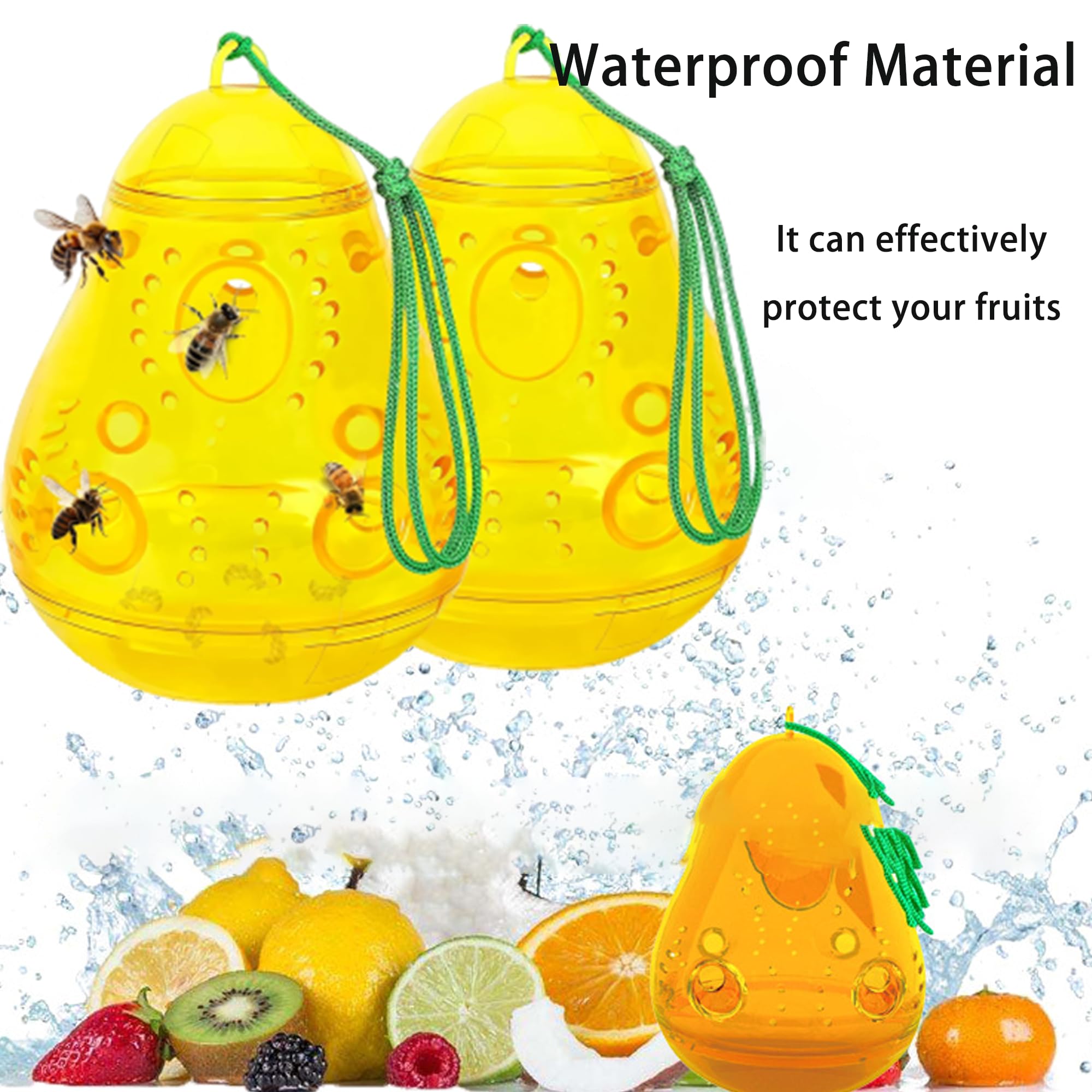 2PCS Cacciatori di Api, Controllo Degli Insetti Efficiente, Impermeabile Vespa nido Killer, Trappola di orno, Leggero Catcher, orno Decoy nido Appeso Deterrente per casa e Giardino all'aperto