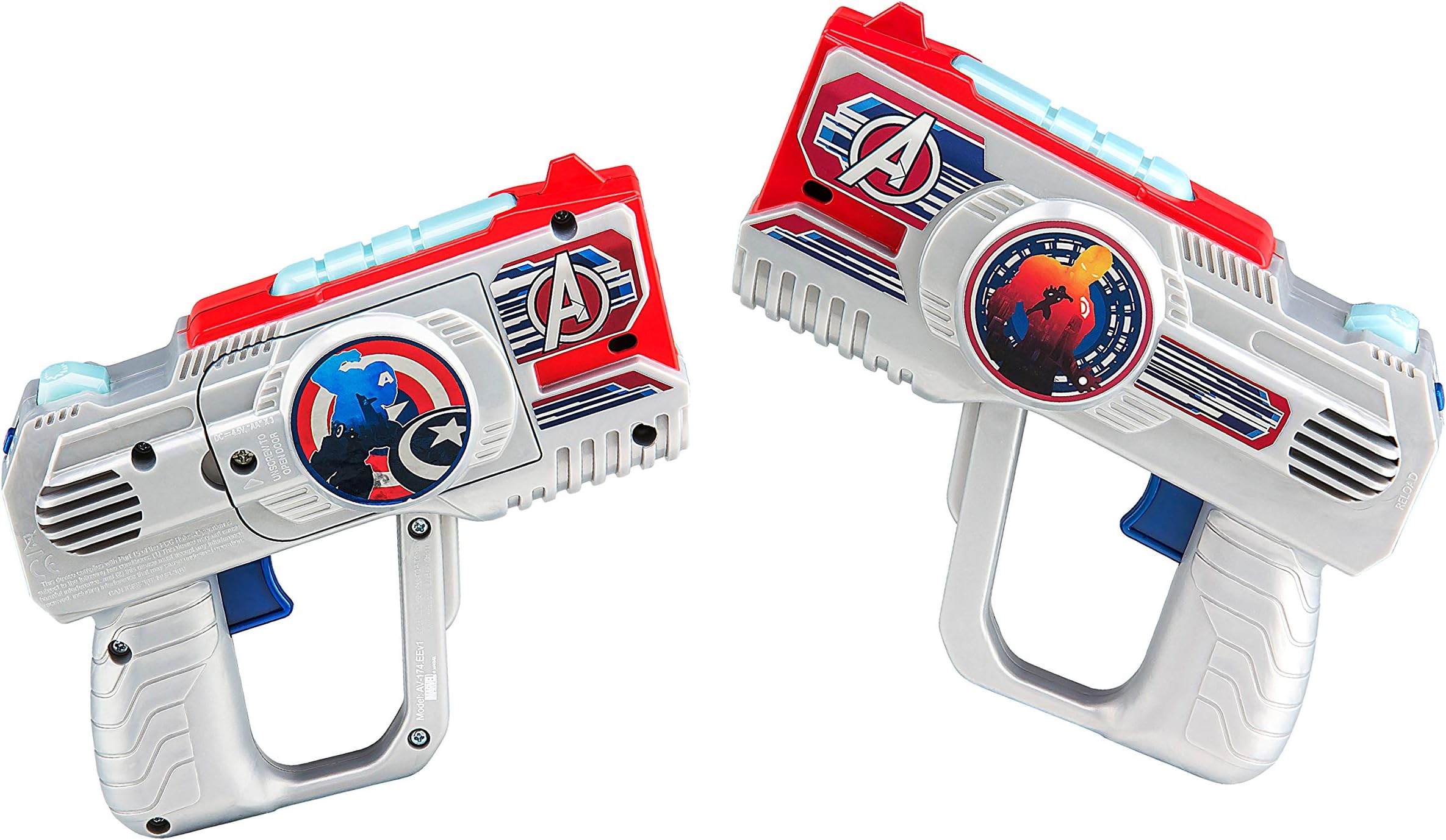 eKids KIdDesigns Laser Tag Gun Marvel Avengers Endgame | Laser Tag Blasters Pistols for & Adults Indoor Outdoor Laser Battle Lights Up and Vibrates 100 Ft range with Sound Effects and Shooting modes