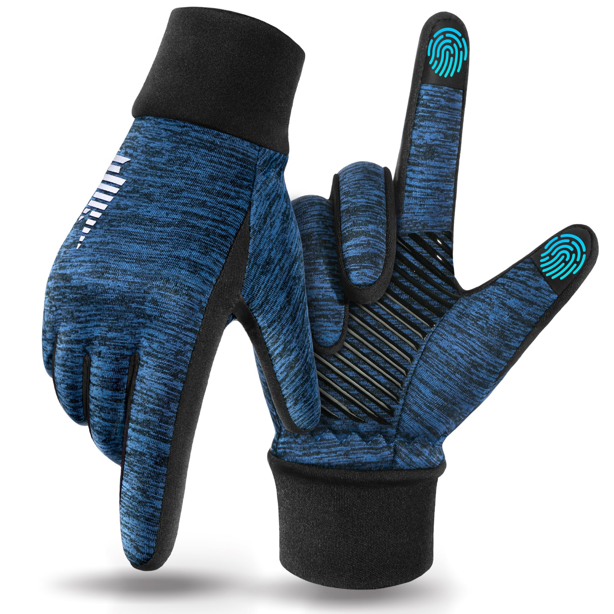 rivmount Lightweight Winter Running Gloves, Touch Screen & Anti-Slip Warm Thermal Glove Liners, Cool Weather Driving Cycling Hiking Biking Walking