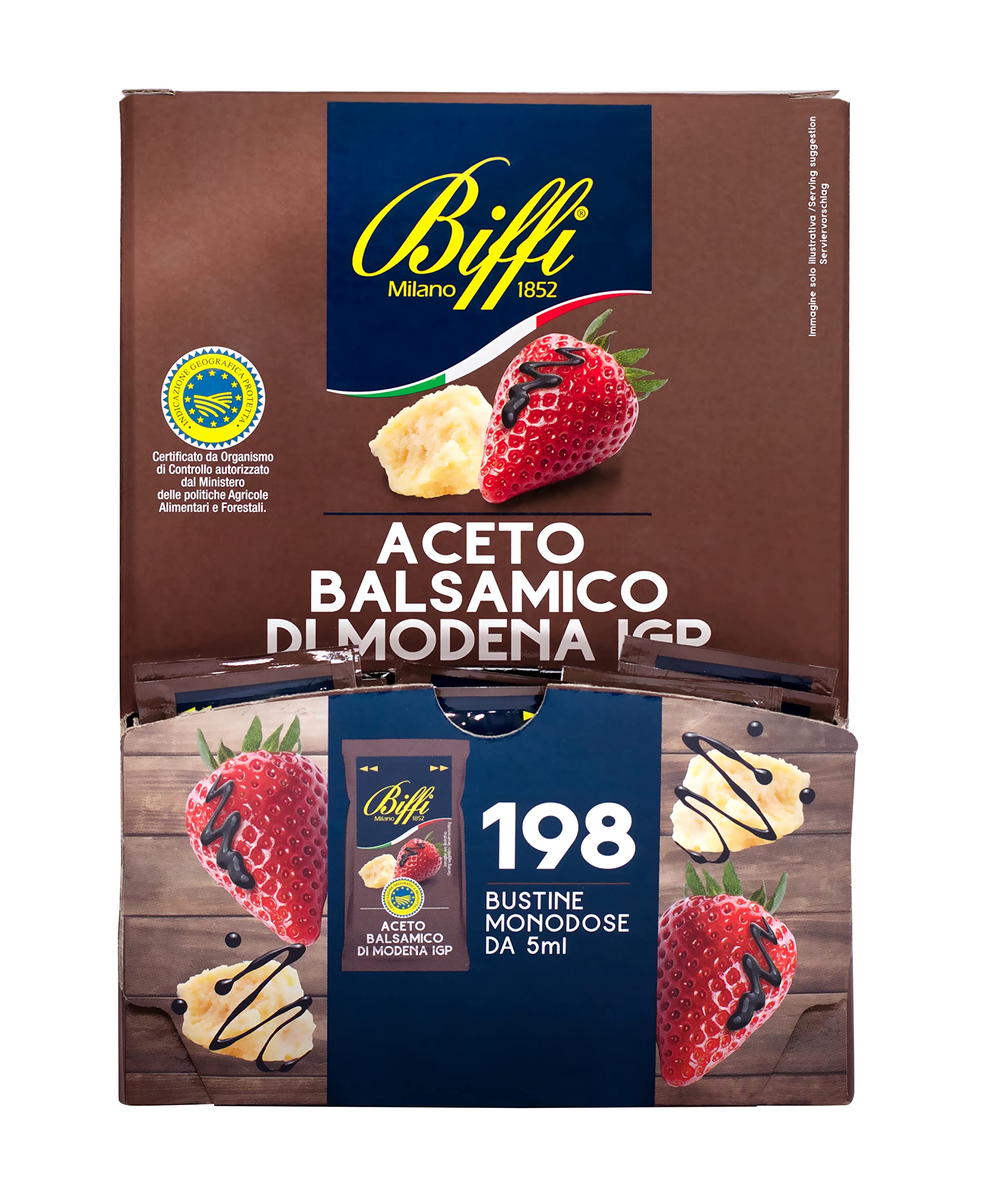Biffi - Aceto Balsamico di Modena IGP - Monodose - 198 bustine monoporzione da 5 ml