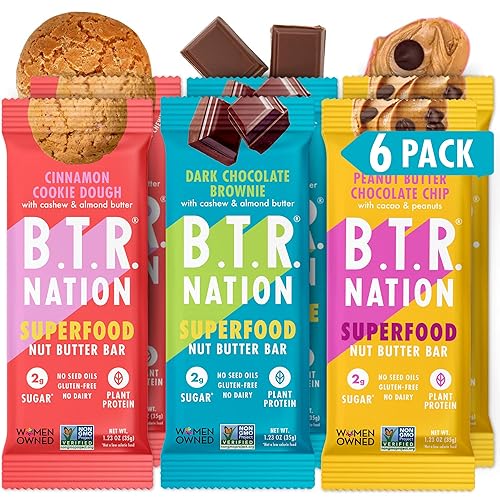 B.T.R. Bar Superfood - Barras de proteína cetogénica, proteína vegana a base de plantas, alimentos bajos en carbohidratos, bajos en calorías, sin