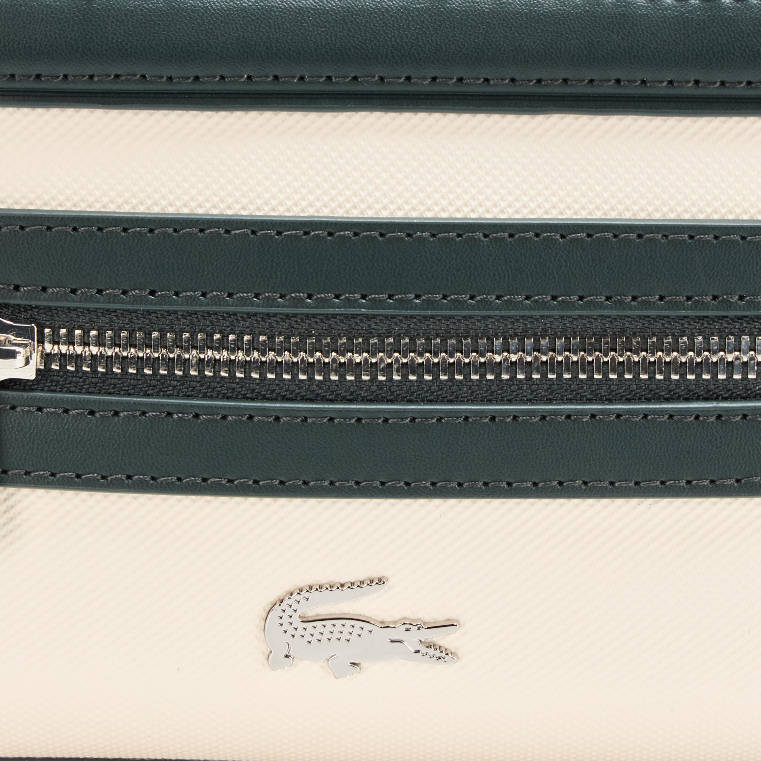 Lacoste Small Nilly PE piqué Reporter Bag, Borsa Donna, Farina/Verde Scuro, s