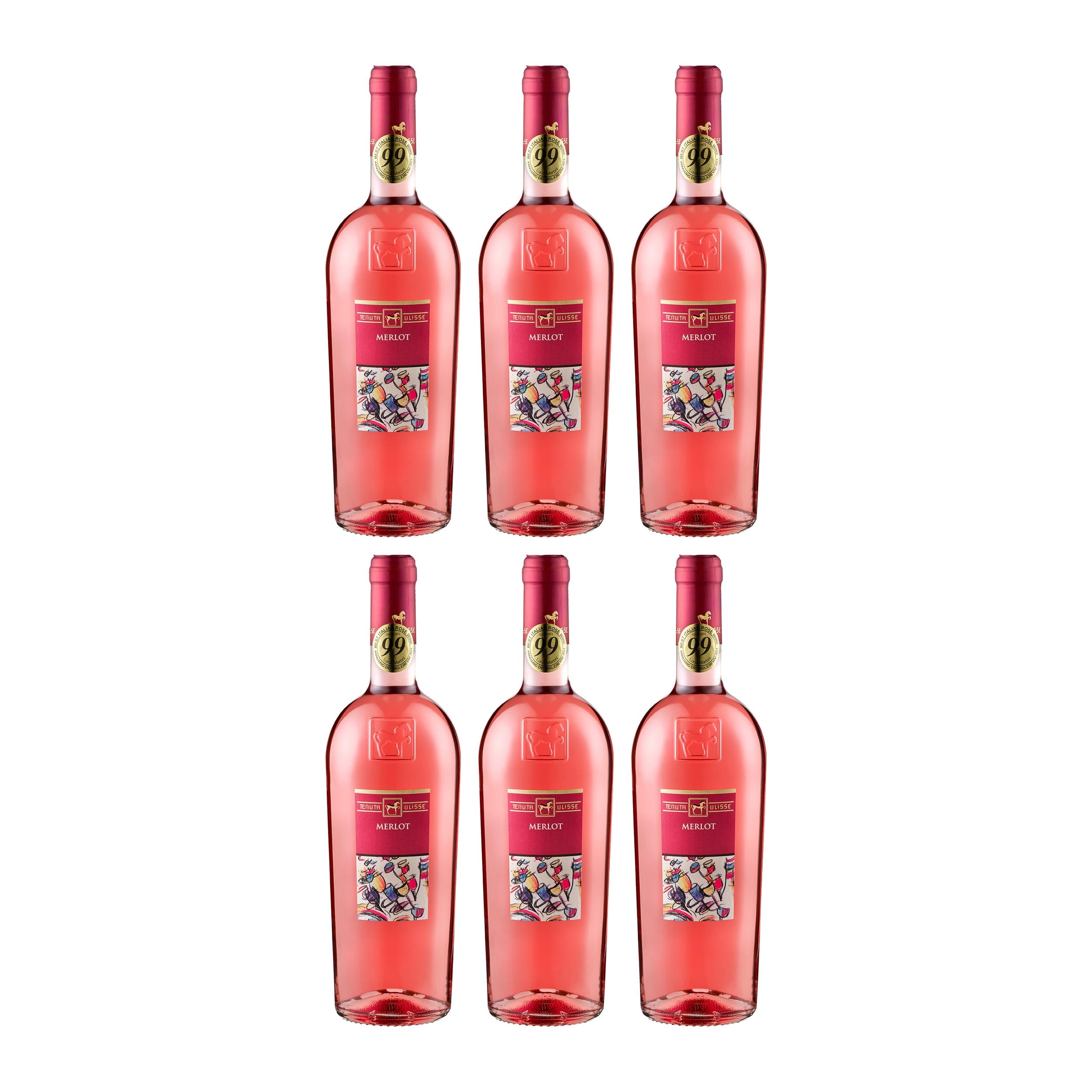 Tenuta Ulisse Merlot Rosato Roséwein Rosé trocken Italien inkl. FeinWert E-Book (6 x 0.75 l)