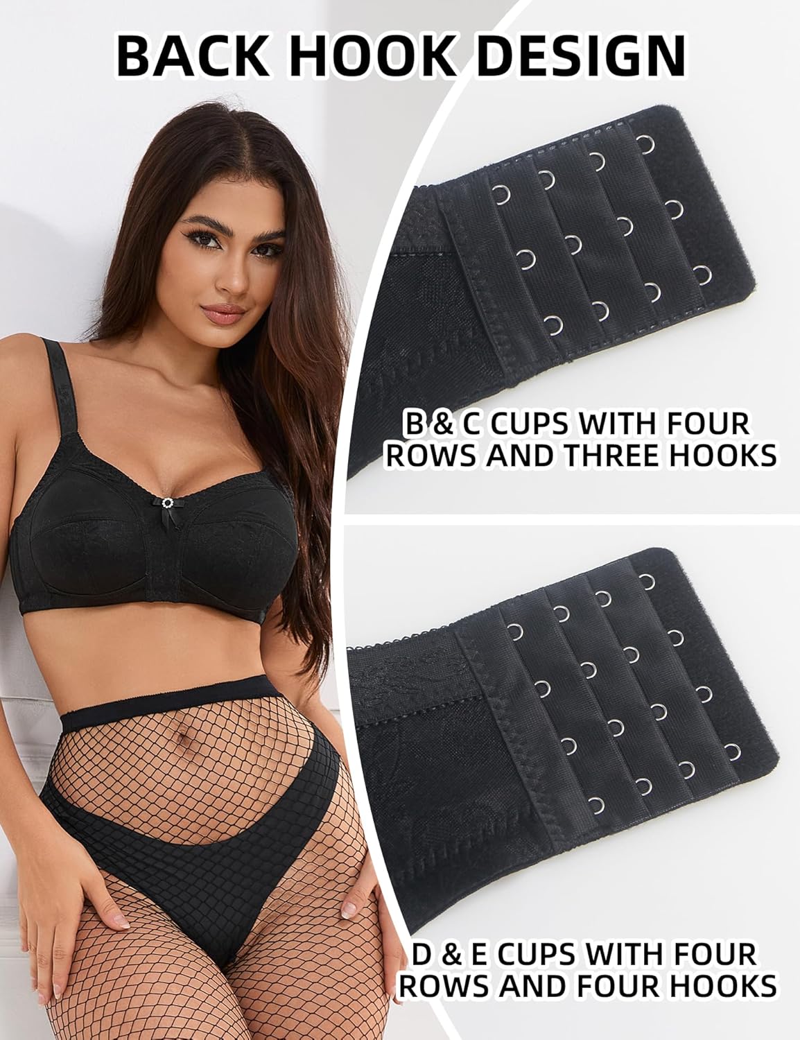 Women Lace Comfort Sleep Bra Unpadded Wider Straps Light Lift V Neck Wirefree Bralettes Everyday 34B-44DD - Image 6