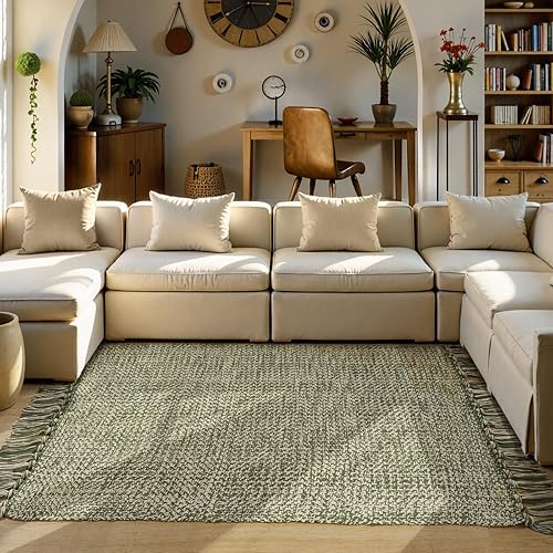 Miniatura 165 de Collive - Tapete de 27 x 43 pulgadas, lavable a máquina, para interiores y exteriores, de bajo perfil, suave algodón tejido a mano, para baño