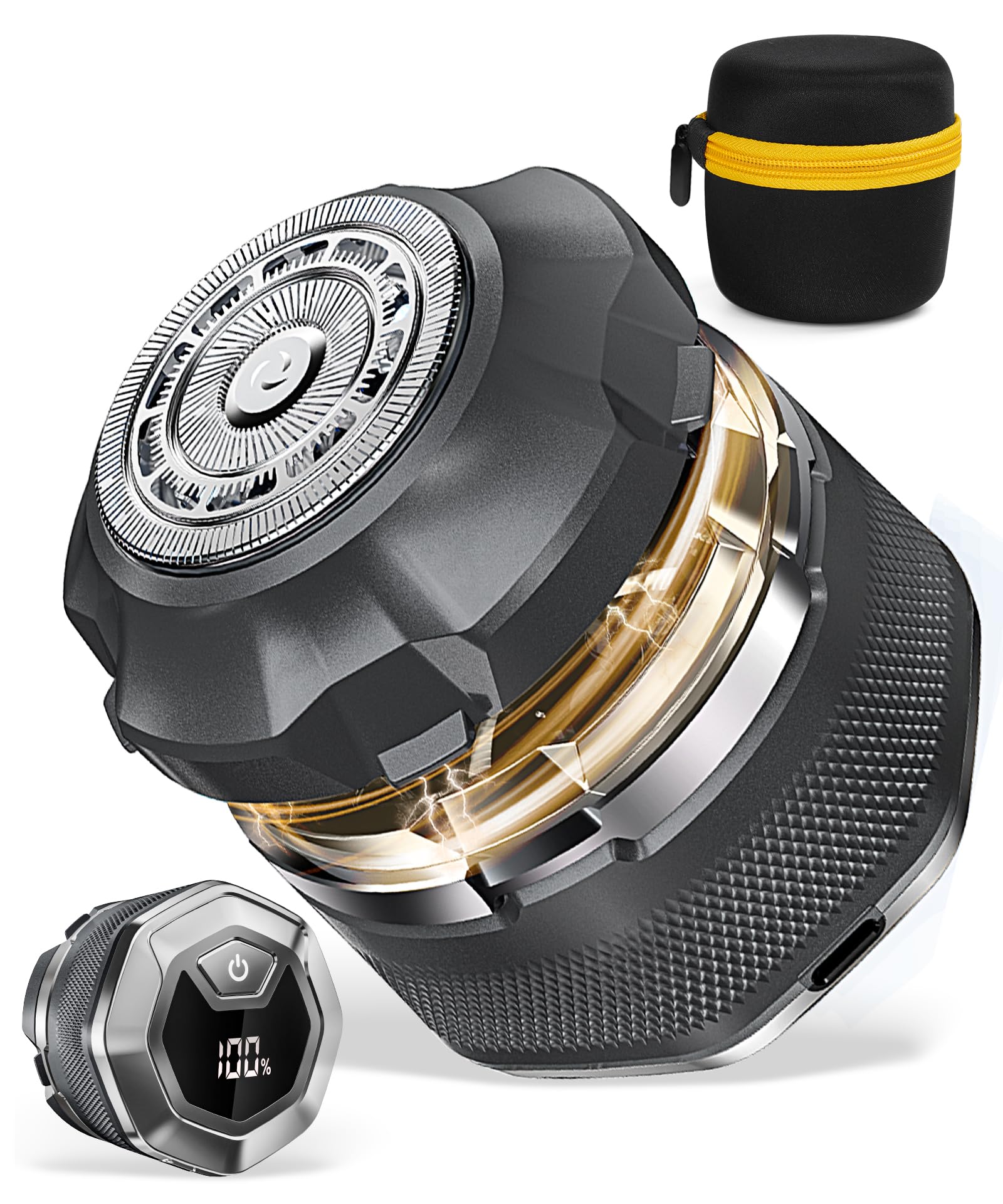 Afeitadora de cabeza calva definitiva: precisión magnética, potencia de 10000 rpm, IPX8 impermeable, pantalla LED y kit de viaje