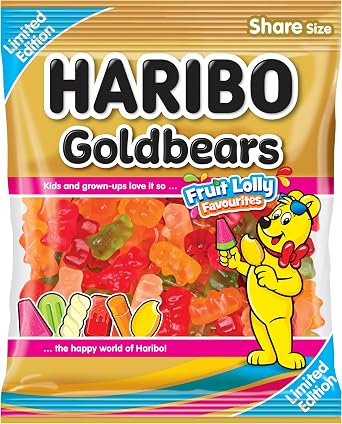 HARIBO Goldbears Fruit Lolly Favourites – 160g Bag of Fruity Gummy Sweets