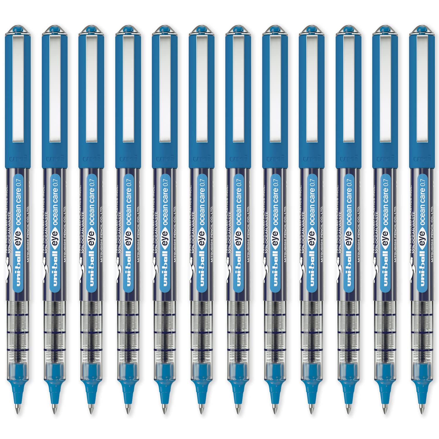 uni-ball Eye Ocean Care UB-157ROP Blue Rollerball Pens. Fine 0.7mm Ballpoint Tip for Super Smooth Writing Drawing, Art