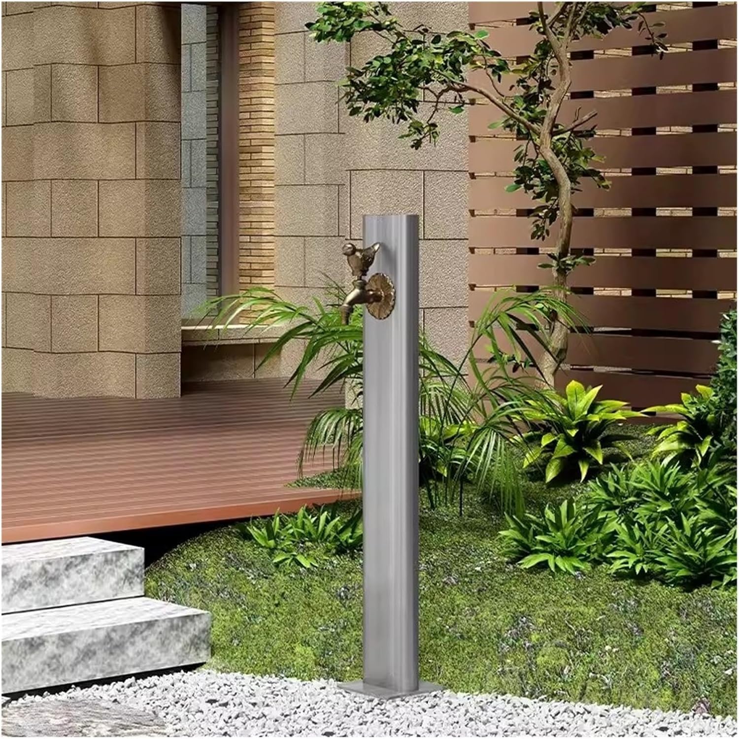 HGOuhK Water Tap Fountain Hydrant Freestanding Garden Water Column with Faucet - Outdoor Anti-Rust Tap，for Washing & Irrigation Fountain Feature