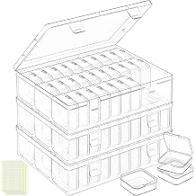 DILIBRA Bead Organizer Box, 93Pcs Small Bead Storage Containers Plastic Cases with Hinged Lid, Rectangle Clear Diamond Painting Storage Containers for Jewelry, DIY Crafts, Bracelet, Seeds, Nail