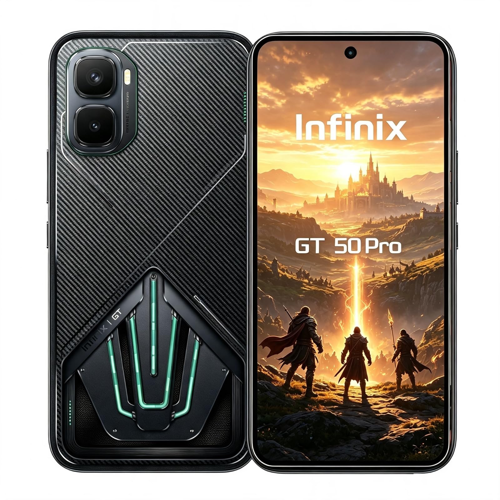Infinix GT 50 Pro Telefono Gaming 5G - MediaTek Dimension 8400 144 FPS 12+512 GB Batteria 6150 mAh Raffreddamento HydroFlow GT Trigger Dolby Atmos Chip N1 - Smartphone Gamer ad alte prestazioni
