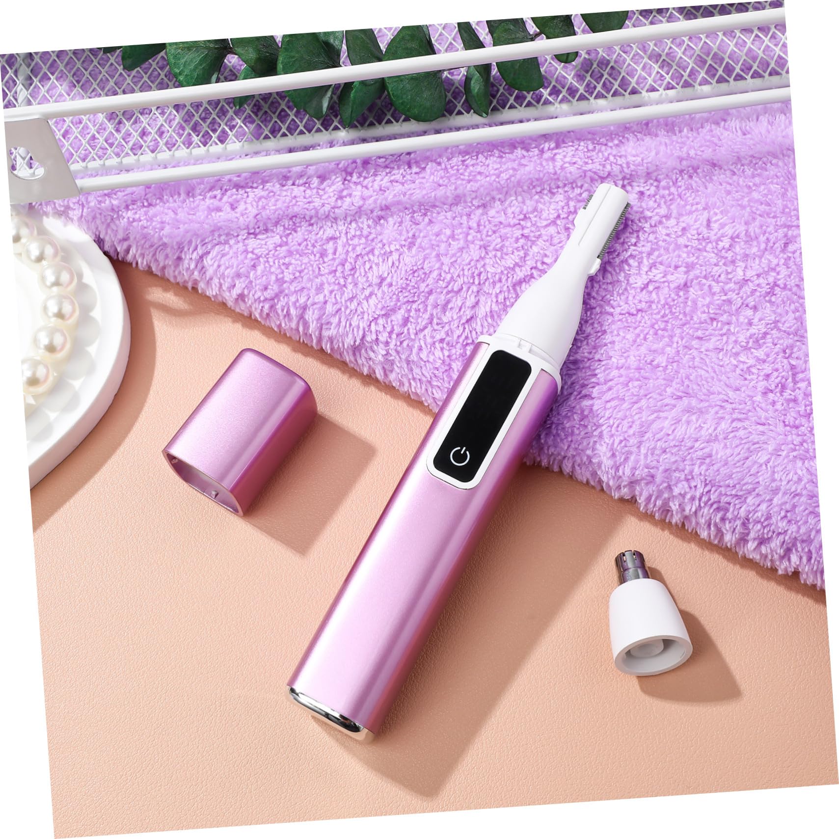Depilatore Elettrico Donna Ricaricabile USB con Display Digitale Regolabile Velocità Silenzioso e Portatile per Sopracciglia e Naso Epilatore Multifunzionale