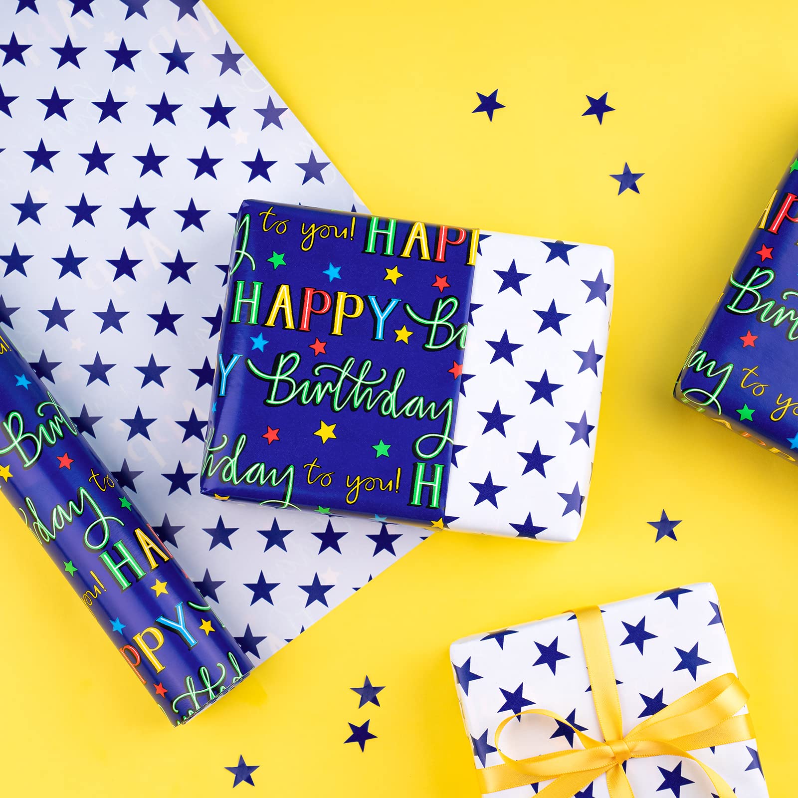 LeZakaa Rotolo Di Carta Da Regalo Colorata Happy Birthday