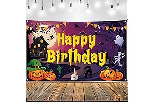 KatchOn Happy Birthday Halloween Extra Large Backdrop