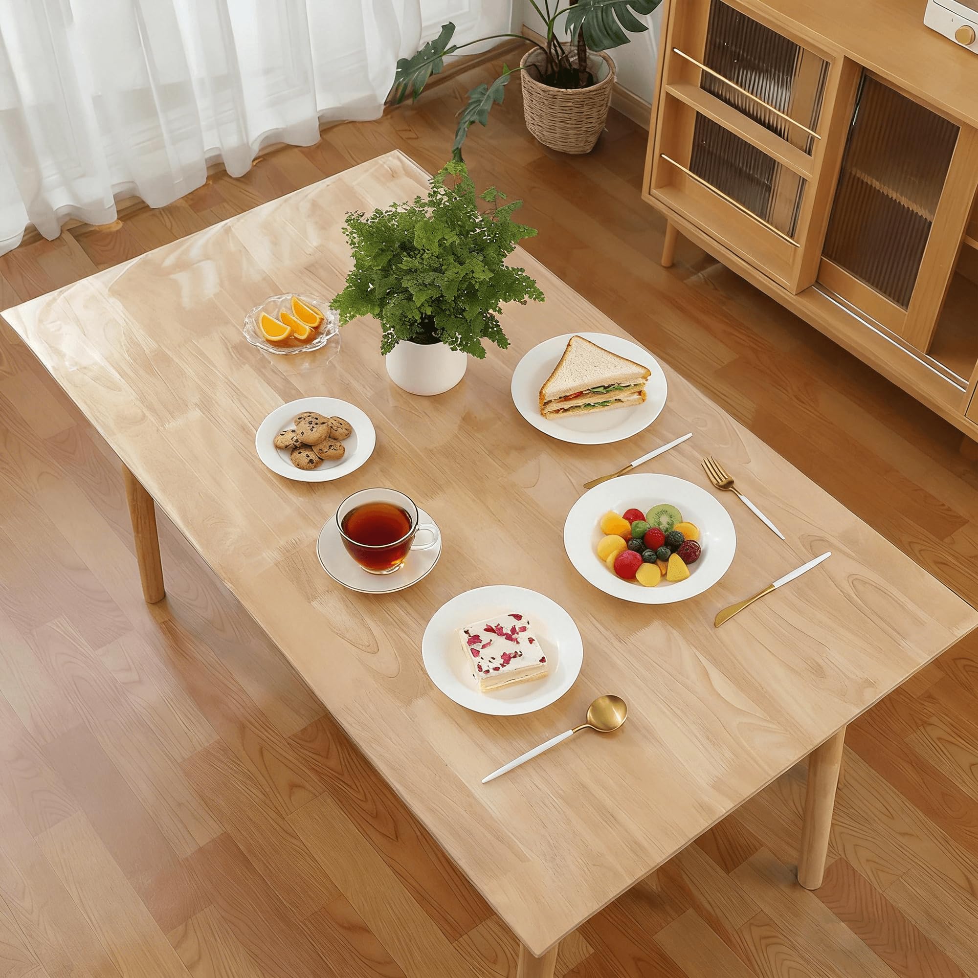 Protège-table transparent 175x225 cm de qualité supérieure et robuste