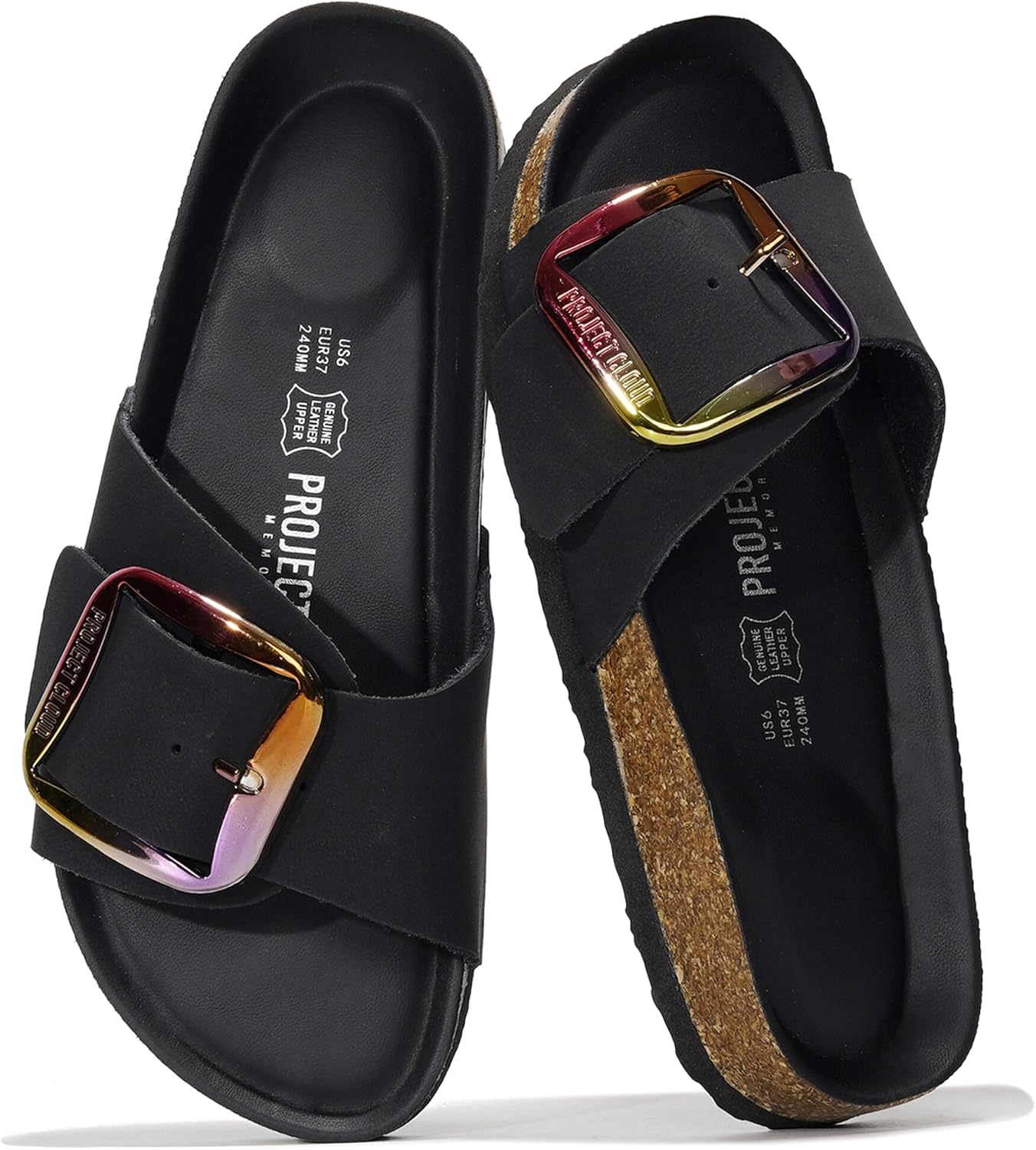 Project Cloud 100% Genuine Leather Sandals Women Dressy Beach Essentials Slides for Women Footwear - Lightweight with Memory Foam Insole Sandals for Women 2026 - Womens Slides