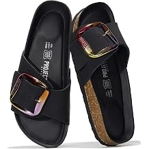 Project Cloud 100% Genuine Leather Sandals Women Dressy Beach Essentials Slides for Women Footwear - Lightweight with Memory Foam Insole Sandals for Women 2026 - Womens Slides
