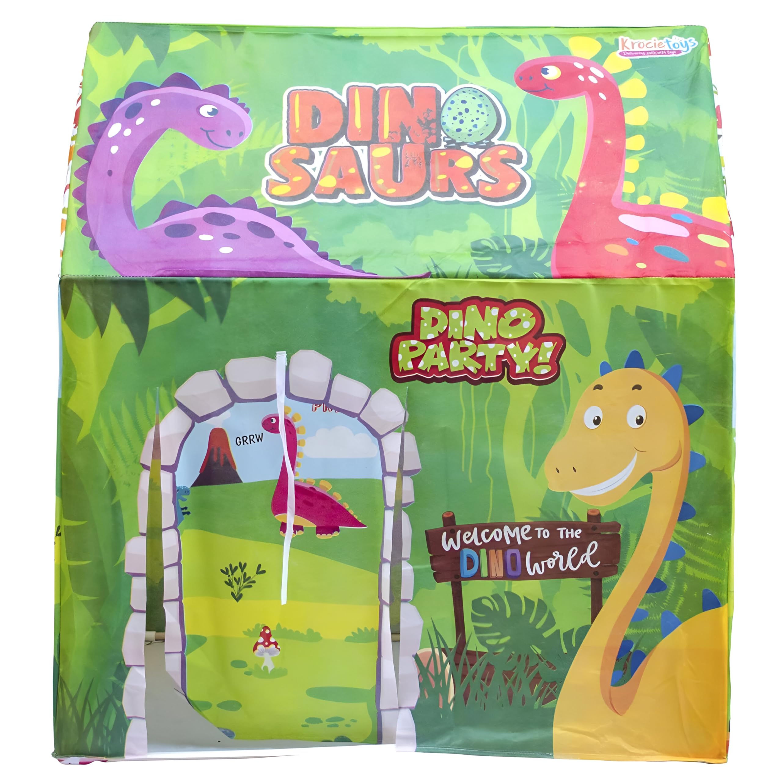 Kids Play Tent - Indoor & Outdoor Pop-Up Playhouse with Dinosaur Theme, Easy Assembly, Lightweight & Portable with Carry Bag, Durable & Non-Toxic for Boys & Girls (Ages 3-8) 1