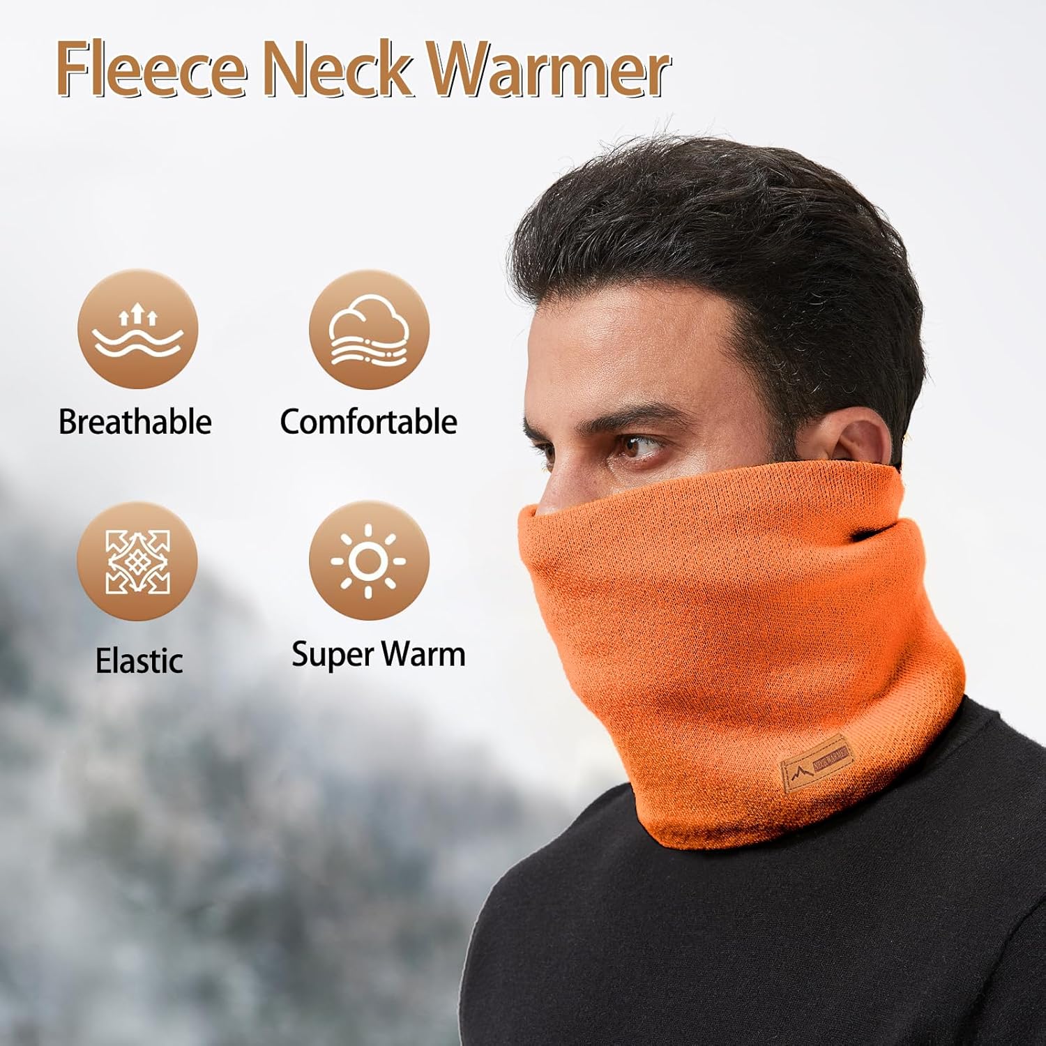 Neck Warmer Gaiter for Men Women,Winter Soft Thick Warm Fleece Lined Face Ski Mask Scarf Cold Weather Running - Image 2