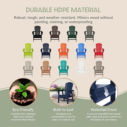 Miniatura 8 de WestinTrends Dylan Dylan - Silla de comedor Adirondack para patio al aire libre, resistente a la intemperie, color azul marino