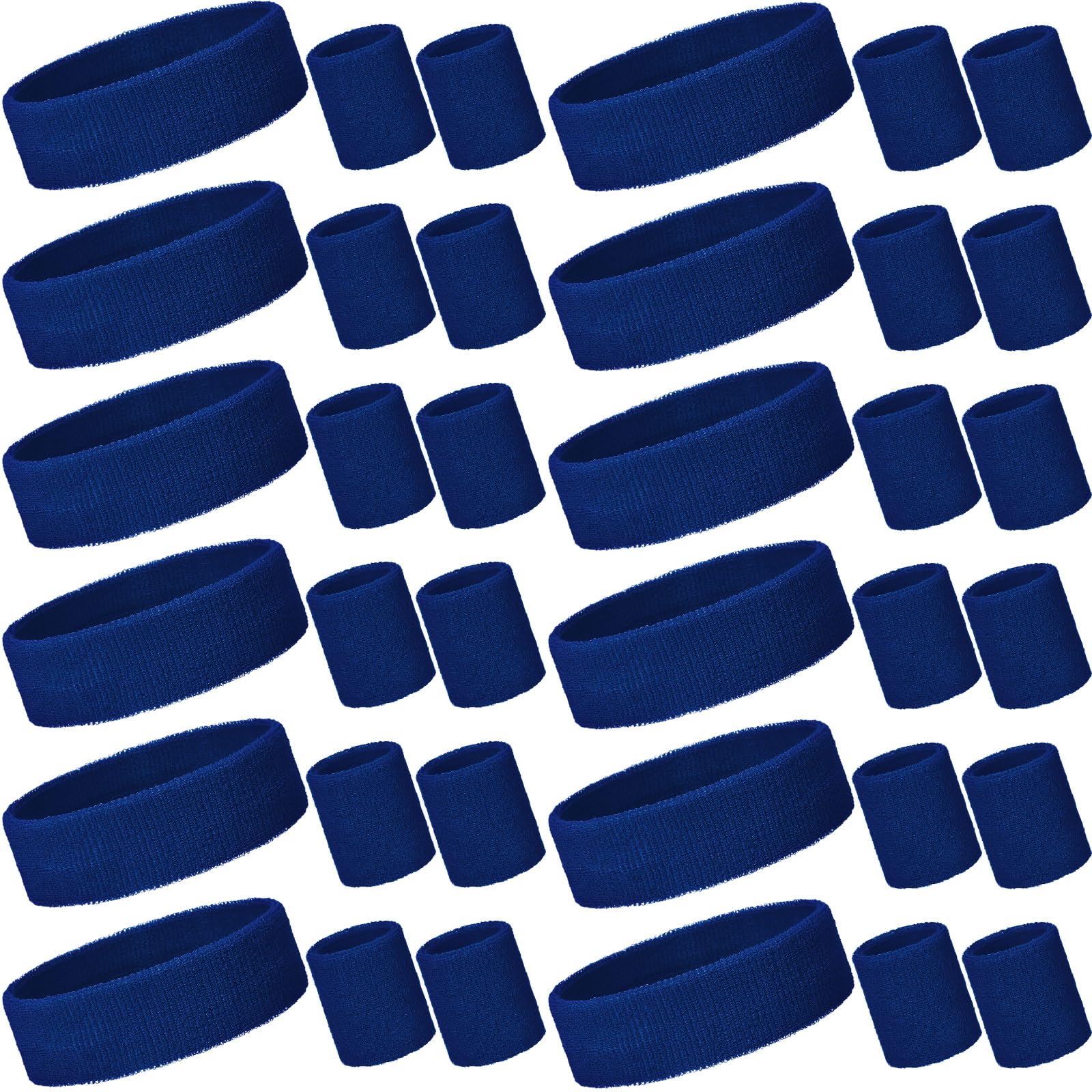 36 Pcs Neon Sweatbands Set 12 Headbands 24 Wristbands