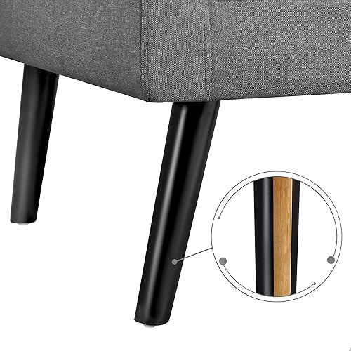 Miniatura 8 de Yaheetech Silla moderna para sala de estar, sillón de mediados de siglo con respaldo copetudo y patas de madera, silla vintage para dormitorio,