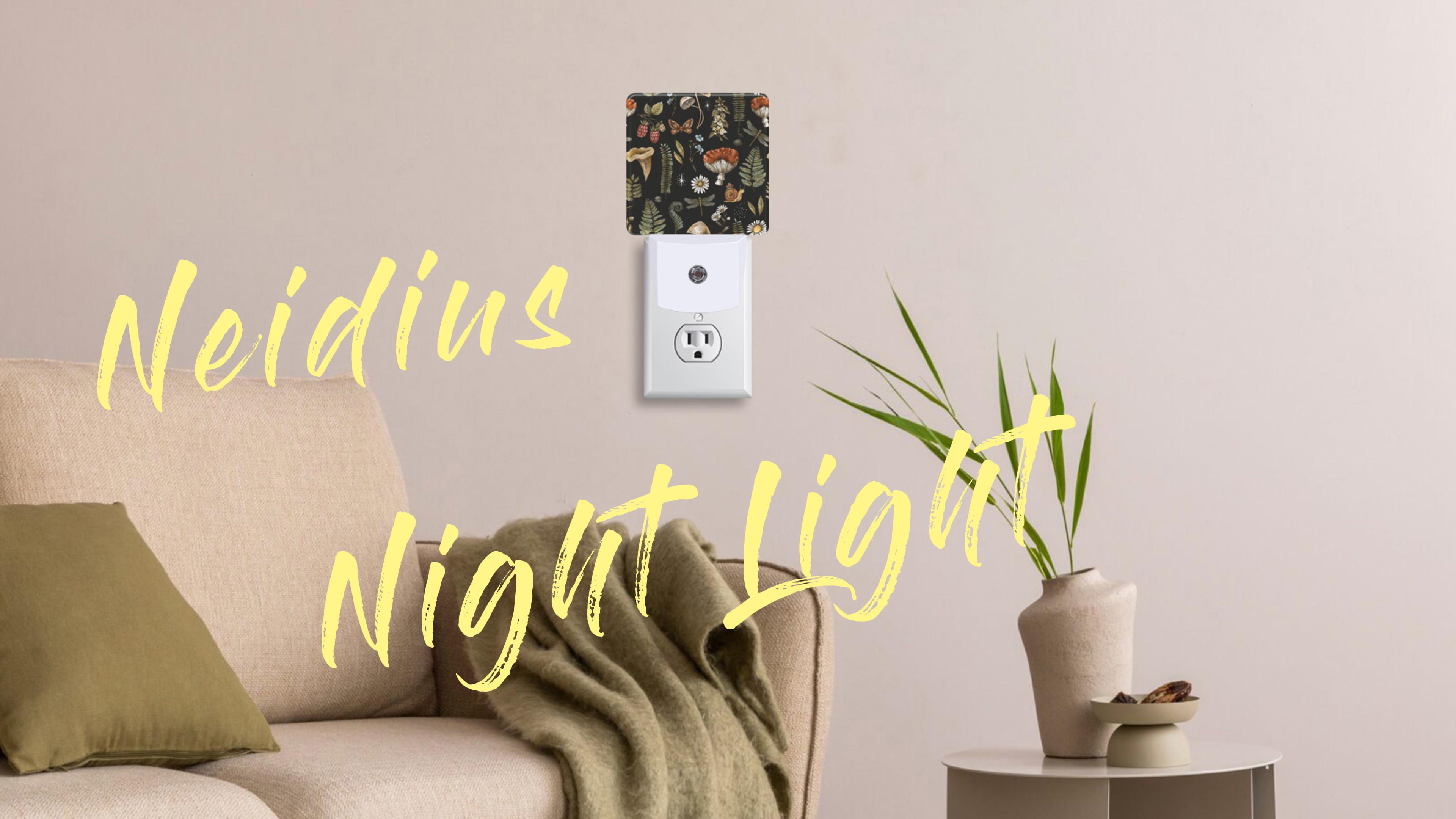 Image of Night Light Plug Wall,Pink Flowers and Grey Leaves LED Night Lights with Dusk to Dawn Light Sensor for Women Girls Boys Room Decor,Hallway,Kitchen,Bathroom,Nursery,Stairs