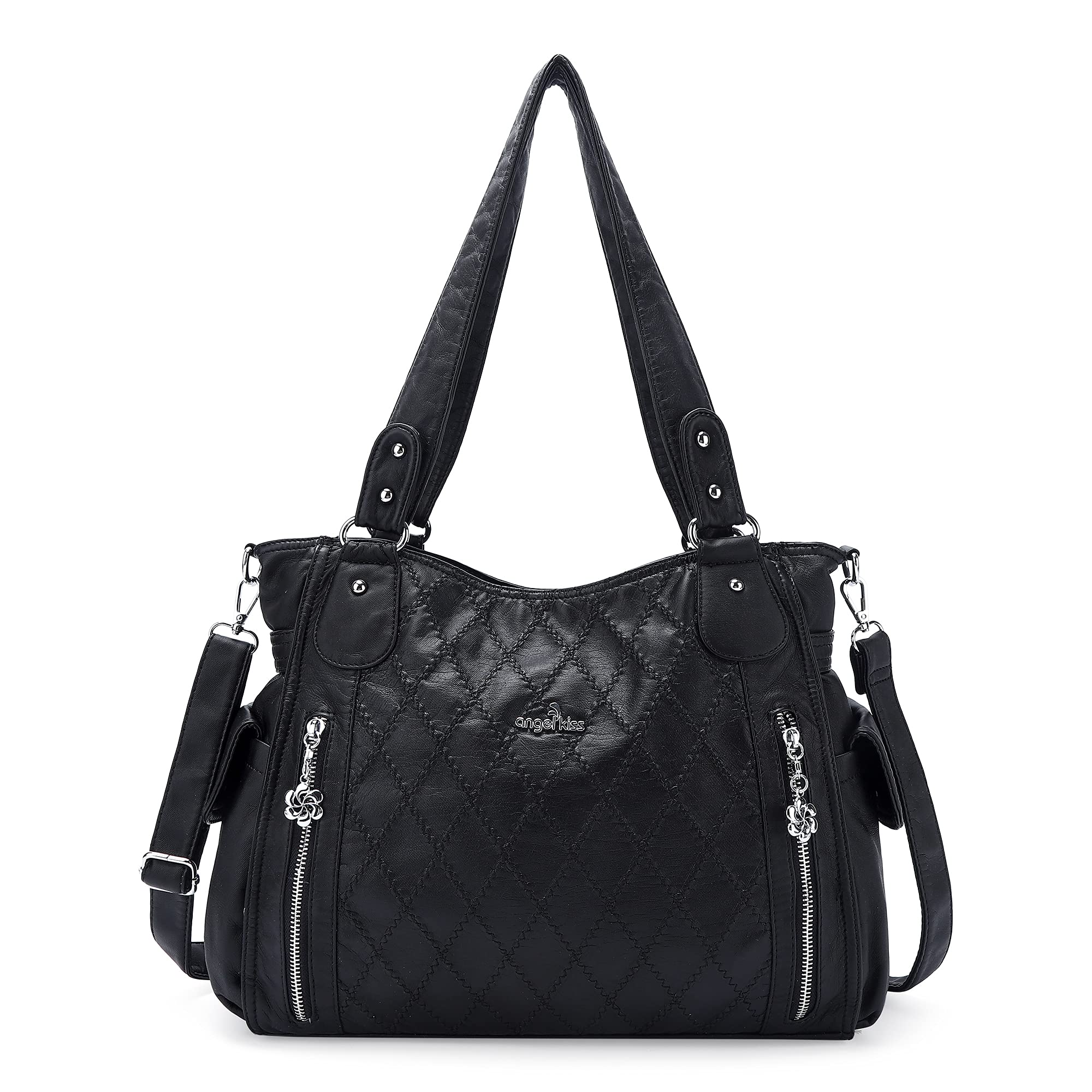 Angel Kiss Handbags for Womens Top-Handle Hobo Purse Roomy Casual Shoulder Bags PU Tote Satchel Purse for Women