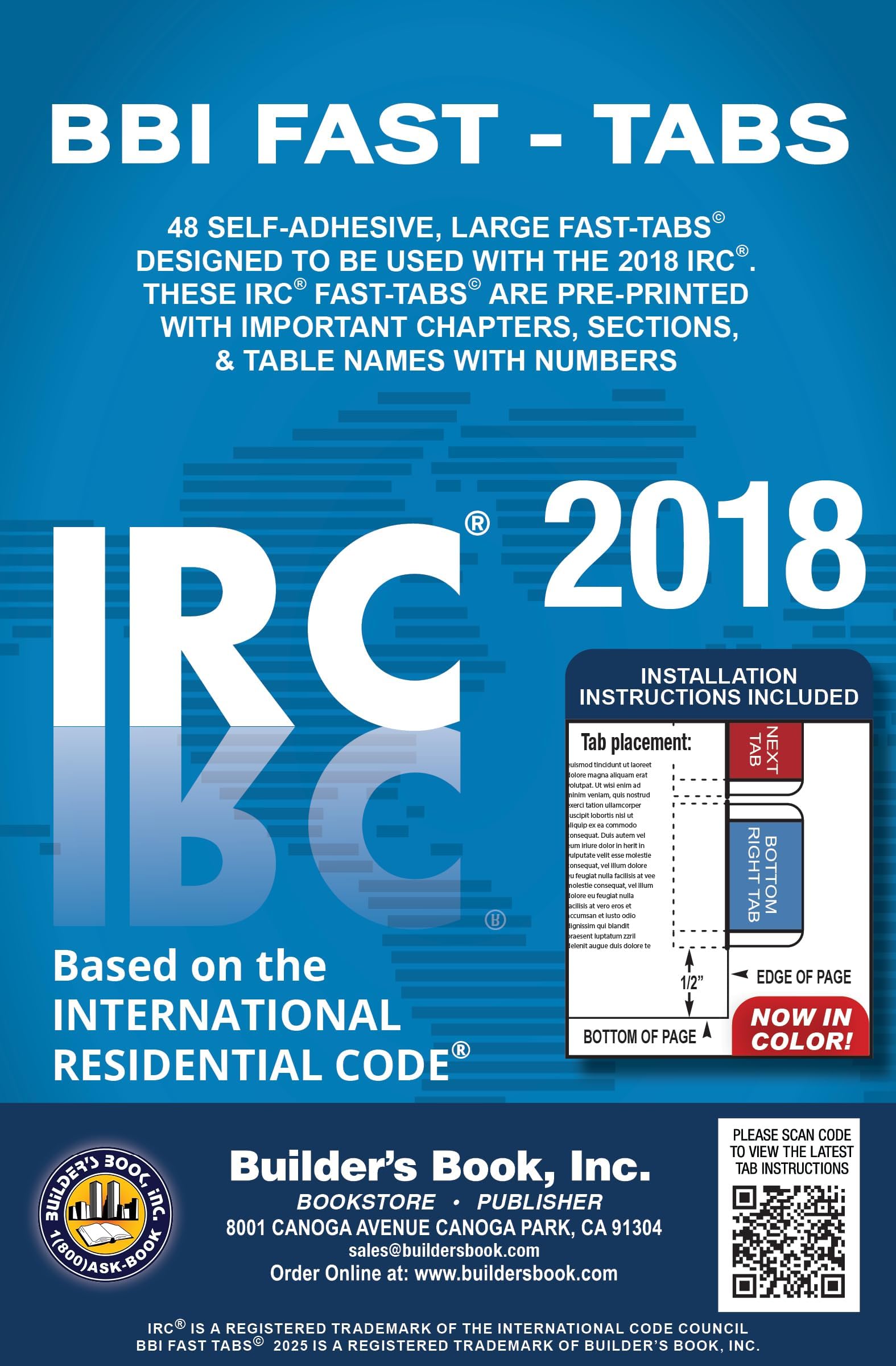 NOW IN COLOR! 2018 International Residential Code (IRC) Fast Tabs