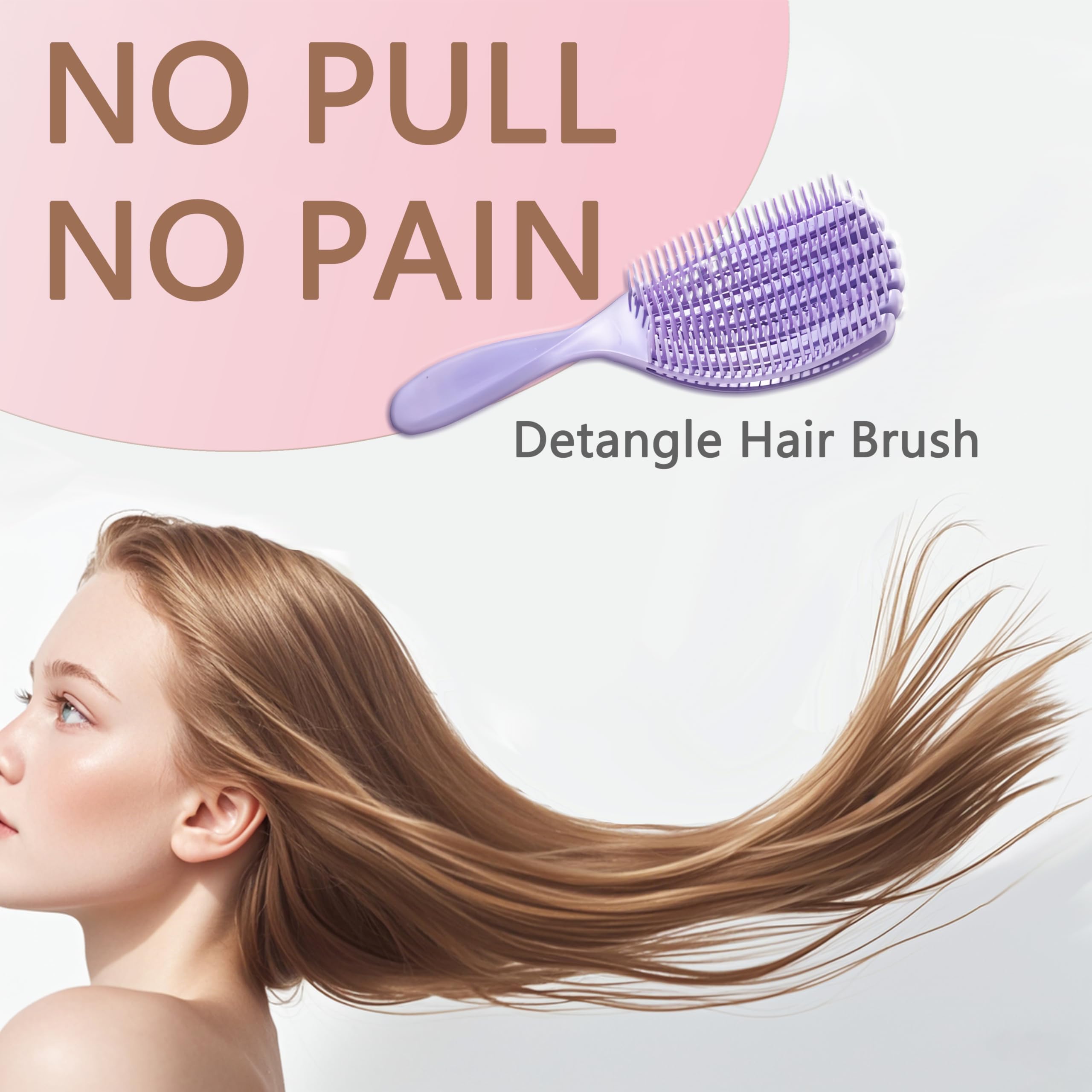Detangling Hair Brush, Curly Hair Brush, Vented Styling Brush for Wet & Dry, Eliminates Tangles, Anti Static - Image 2