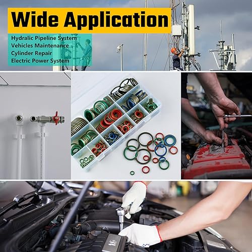 Miniatura 7 de KOOTANS 240 piezas de 12 tamaños NBR Metal Bonded Sealing Washer Assort Kit Hidrálico Resistente al Aceite de Goma Junta de Sello de Tubo de Aceite