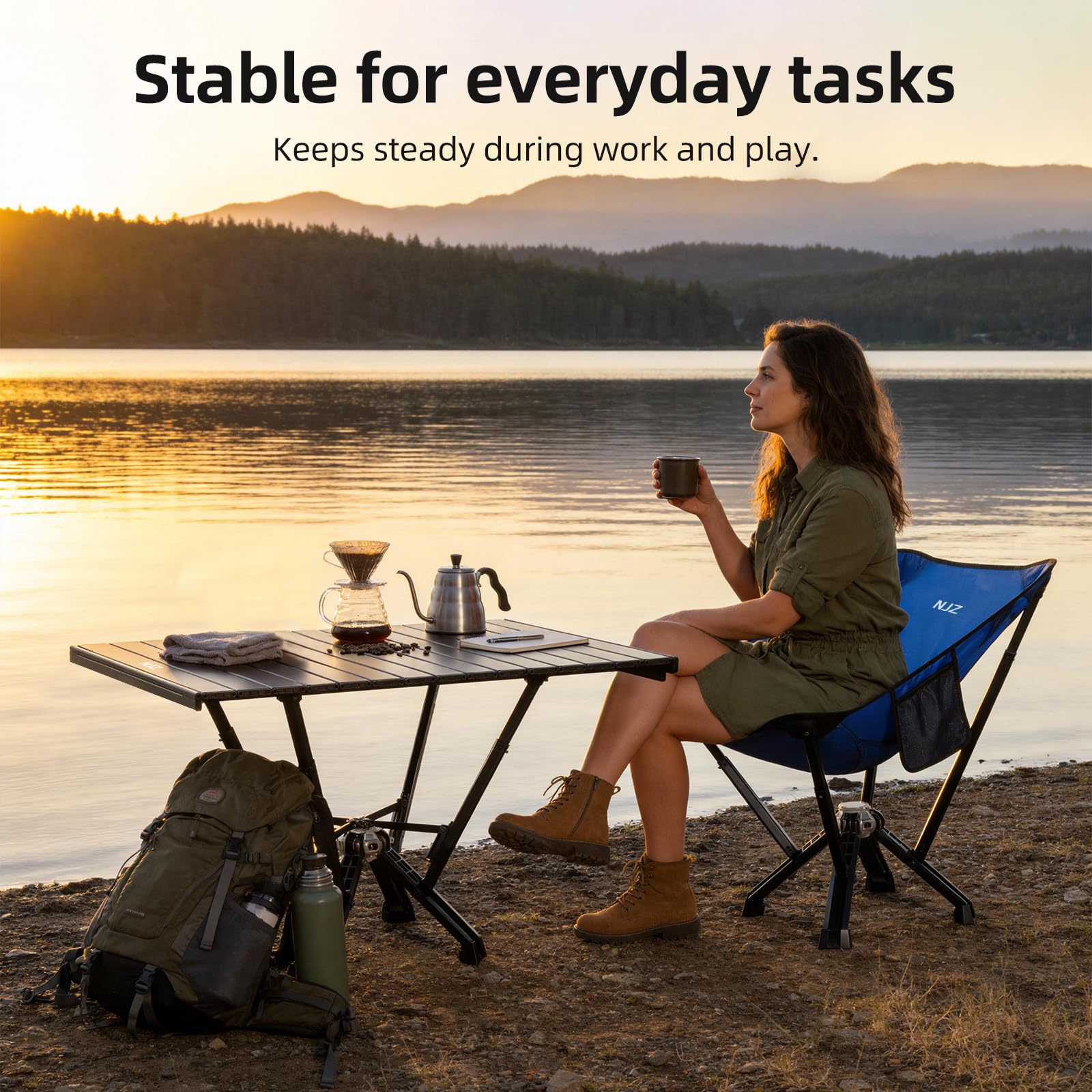 Amazon.com: NJZ Folding Outdoor Table — Easy to Use, Stable for