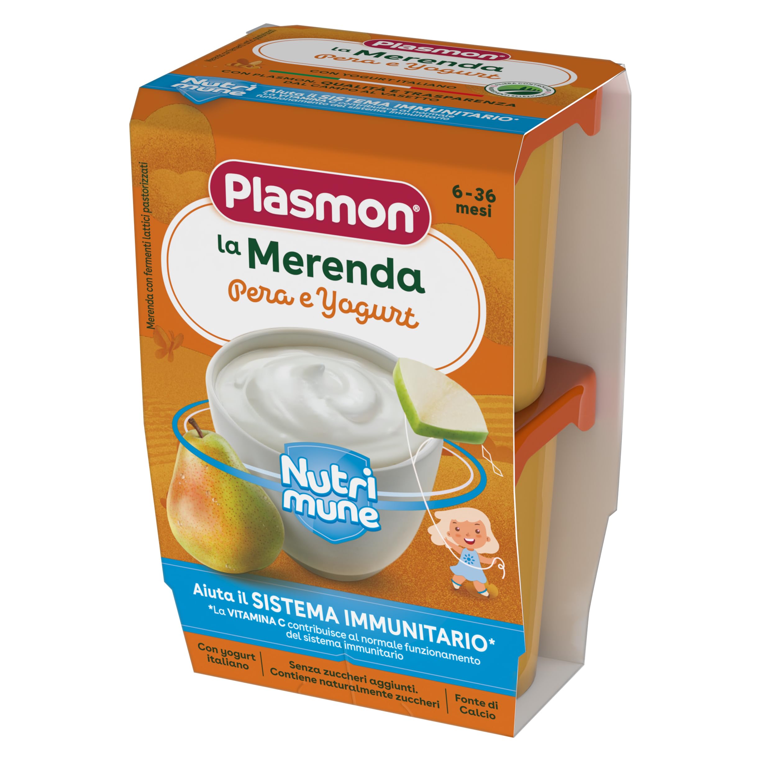 Plasmon Merenda Pera e Yogurt 2x120g (12 Confezioni)