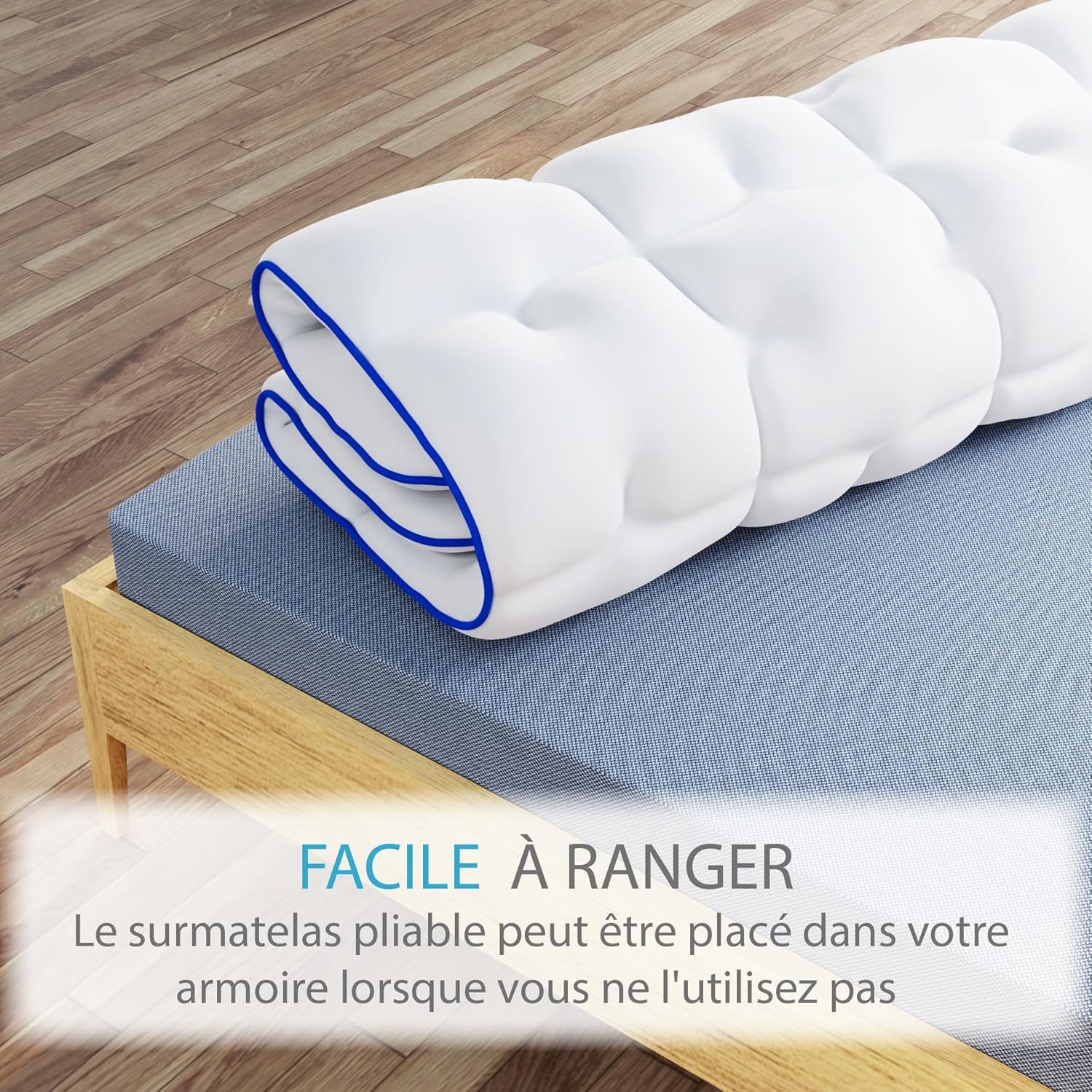 CASABEL Topper Colchón Diamante 150x200 cm de Microfibra, Comodidad óptima, Suave, hipoalergénico, Transpirable, para Camas Dobles, Adultos, niños, sofá Cama, Cama supletoria
