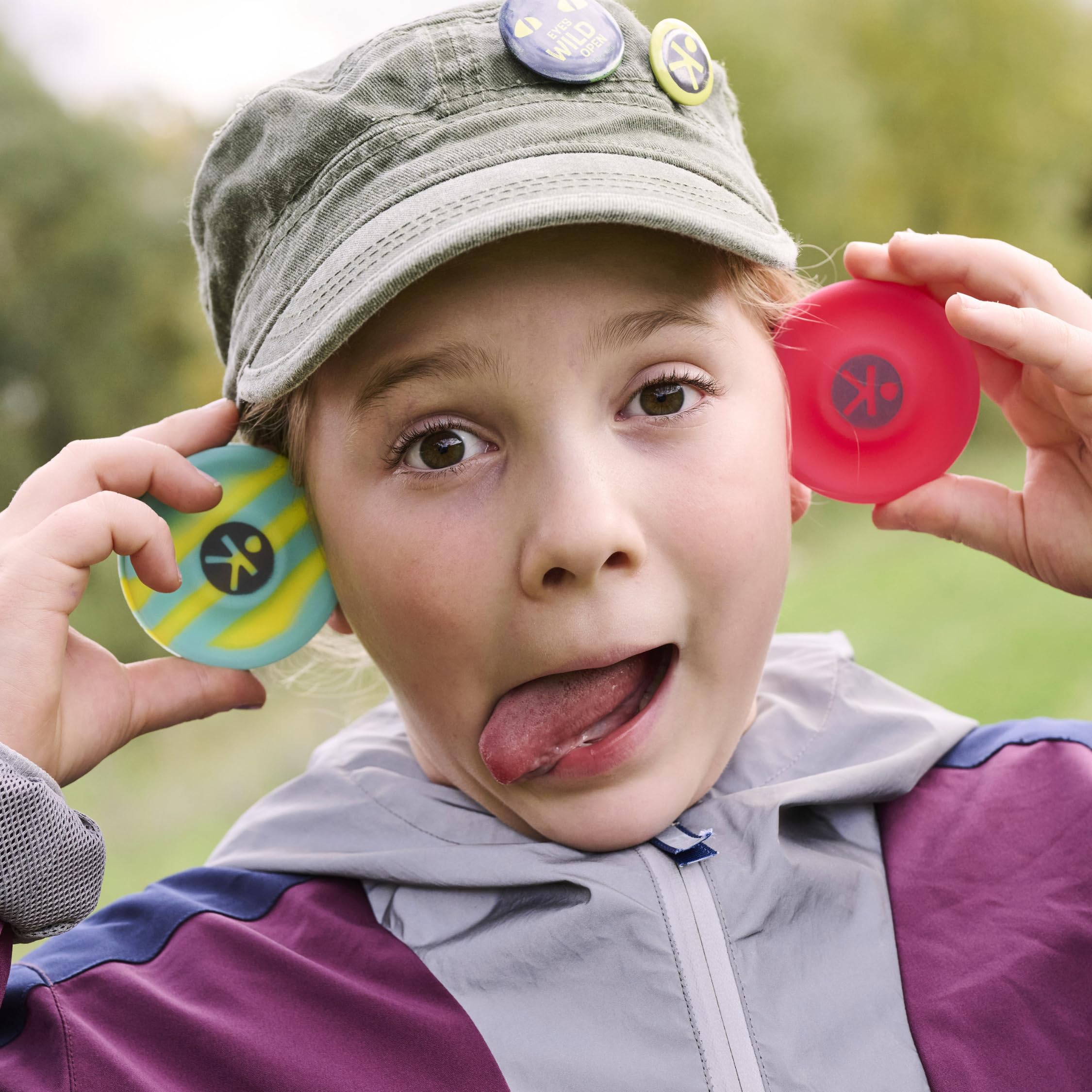Terra Kids Set de 2 Frisbees de Poche – Mini disques en Silicone – Rose/Jaune – Dès 4 Ans – Idéal pour Le Parc, la Plage et Le Camping – 2013456001