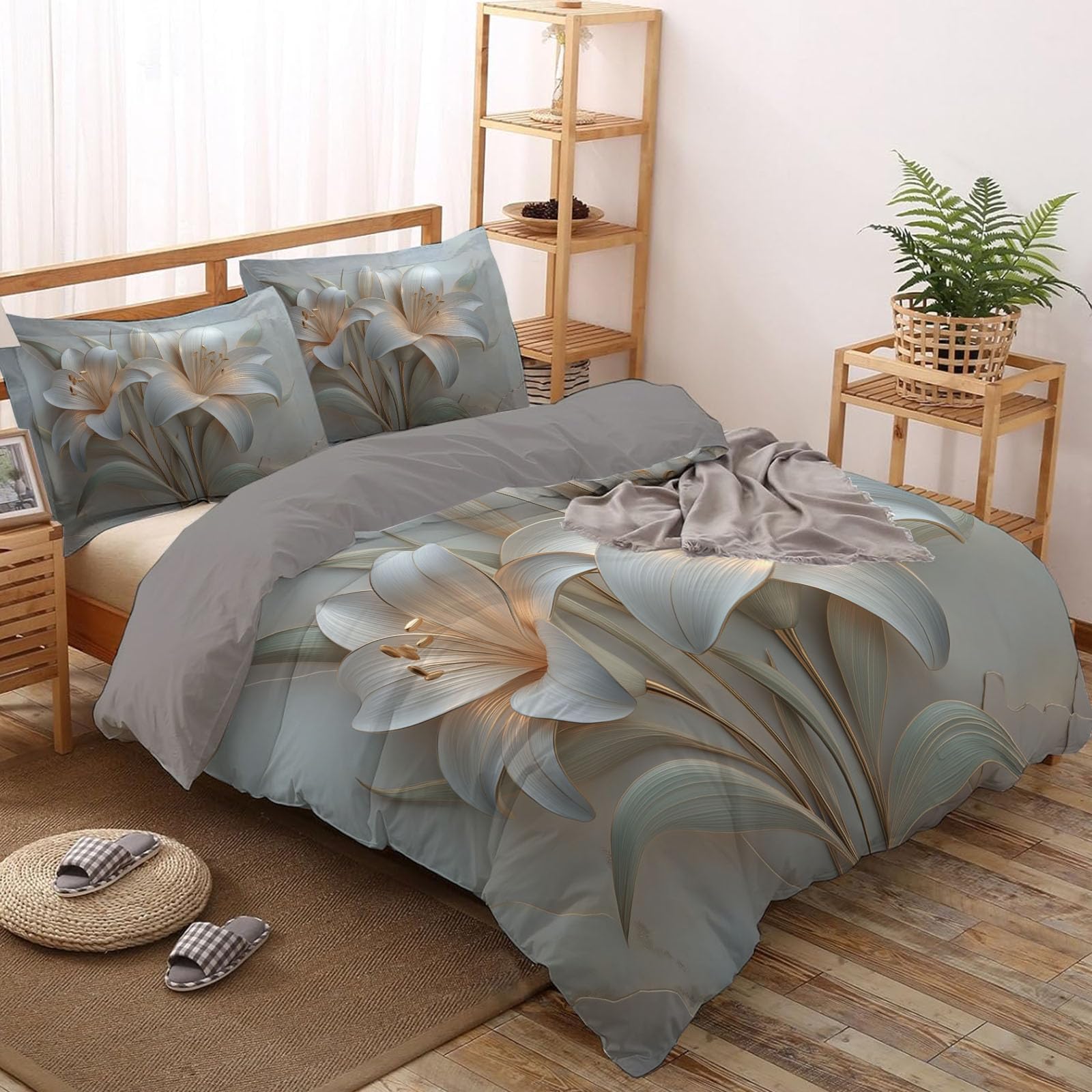 Copripiumino, Set di Biancheria da Letto Microfibra Pezzi, Parure Copri Piumino e Federa 50x75, Copritrapunta con Cerniera