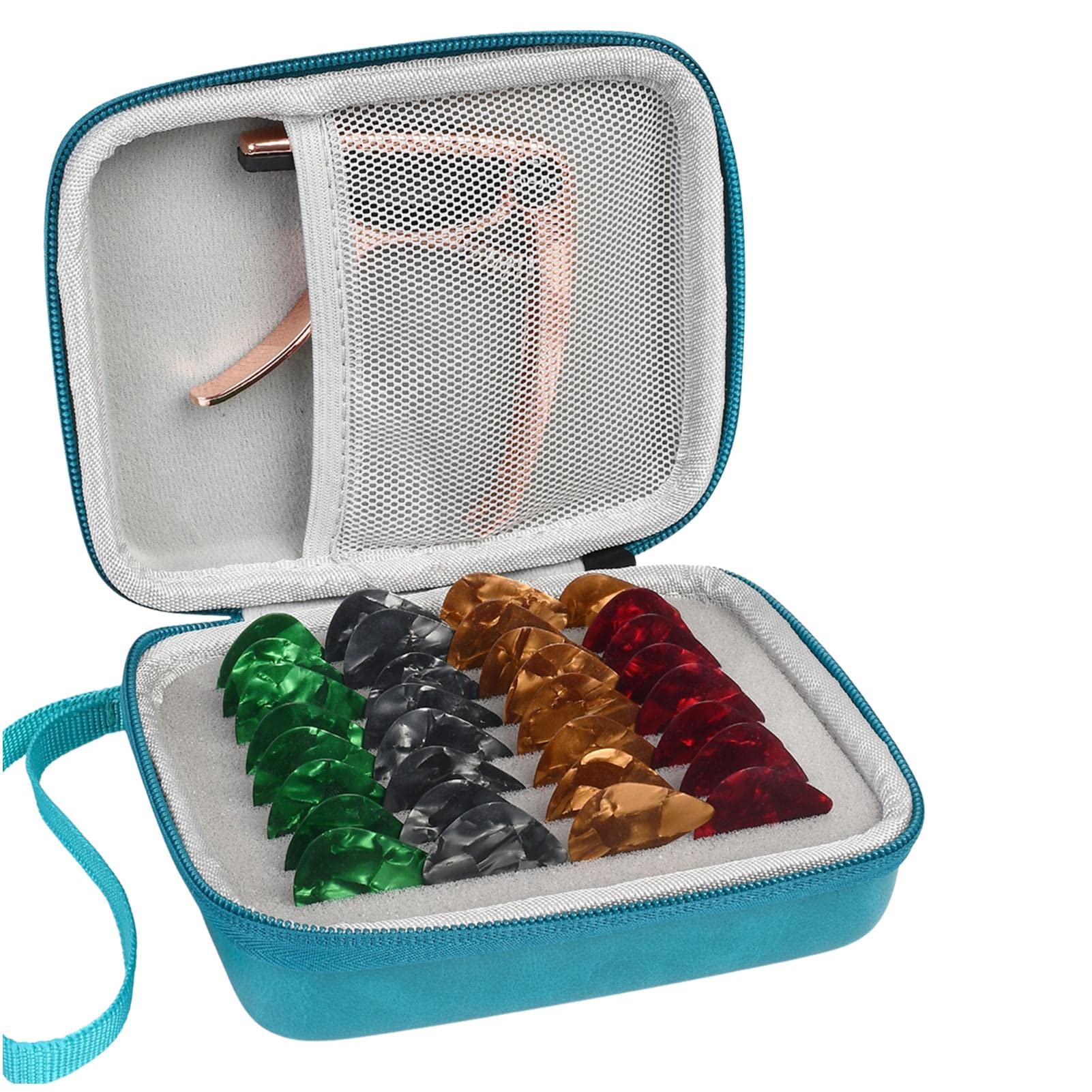 Custodia Per Plettri Chitarra Con 15 Plettri - Organizer In EVA Con Cerniera - Foto 3