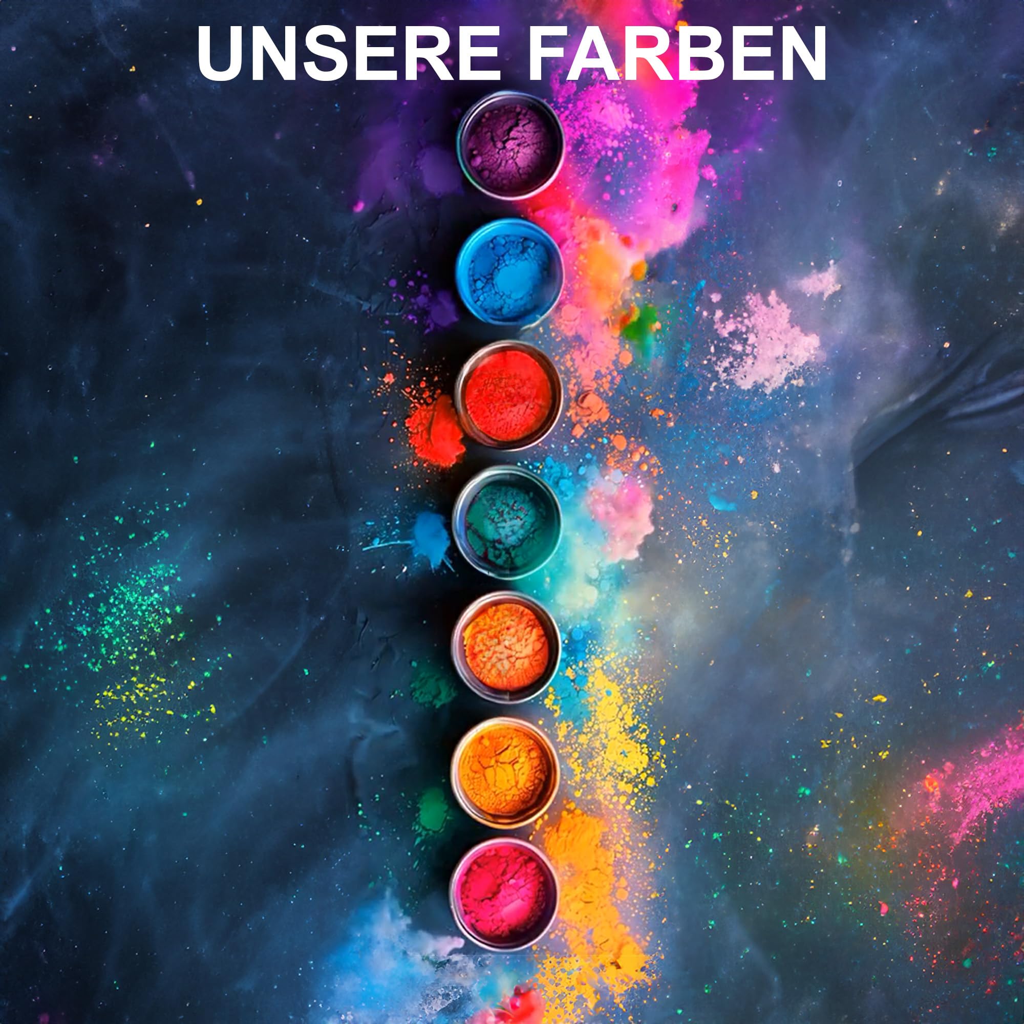 h2i Holi Pulver | 50 Beutel x 70 g | 3.500 g | 5 Farben | Holi Color Powder - 50 Farbbeutel mit leuchtenden Farben zum Werfen | für Festivals Fotoshooting Baby-Shower Party-Foto Fun & Action